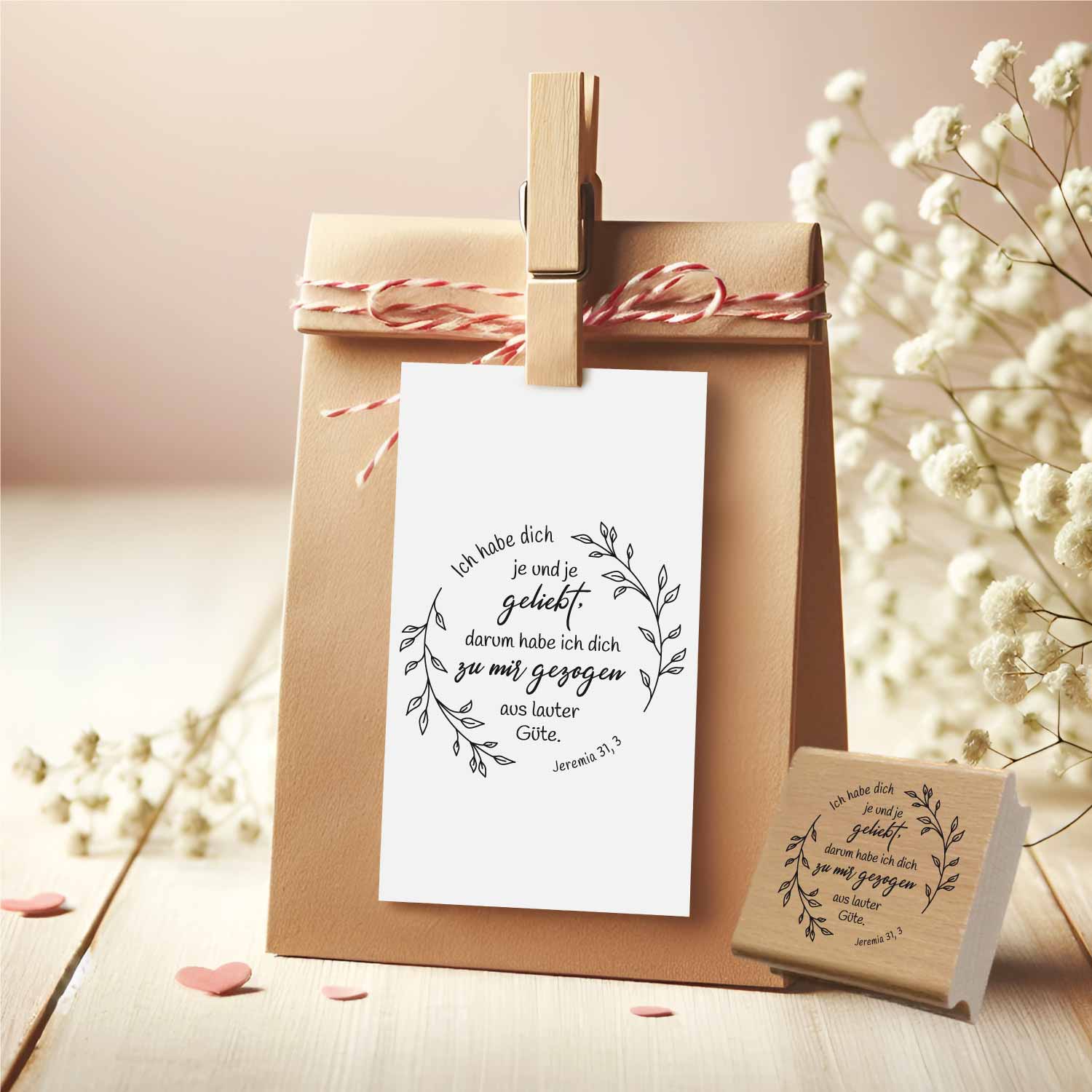 Bibelversstempel - Ich habe dich je und je geliebt - Jeremia 31,3