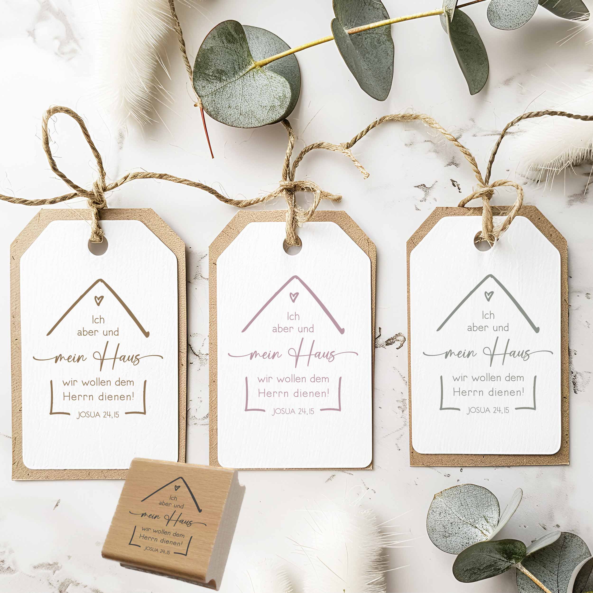 Bibelvers Stempel „Ich aber und mein Haus wir wollen dem Herrn dienen!“ Josua 24,15