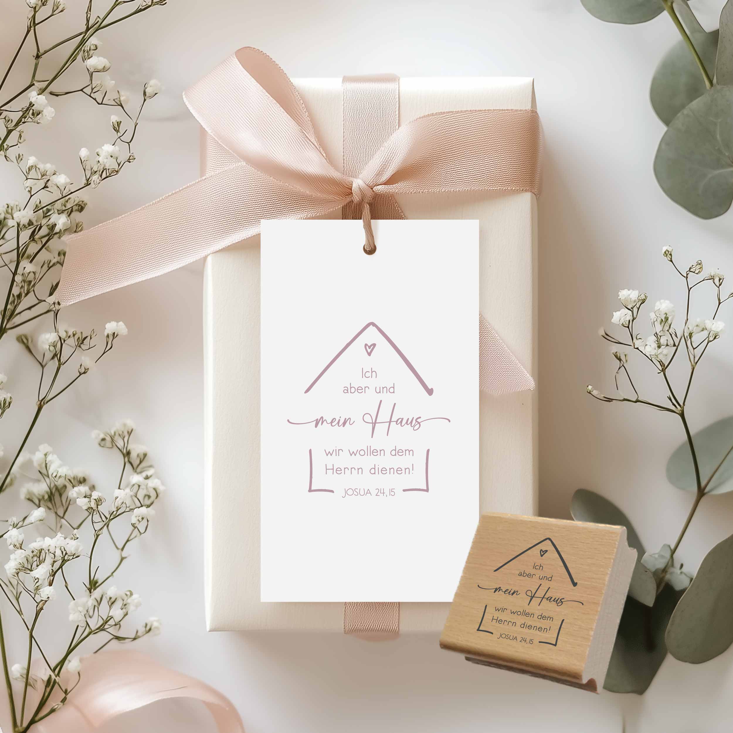 Bibelvers Stempel „Ich aber und mein Haus wir wollen dem Herrn dienen!“ Josua 24,15