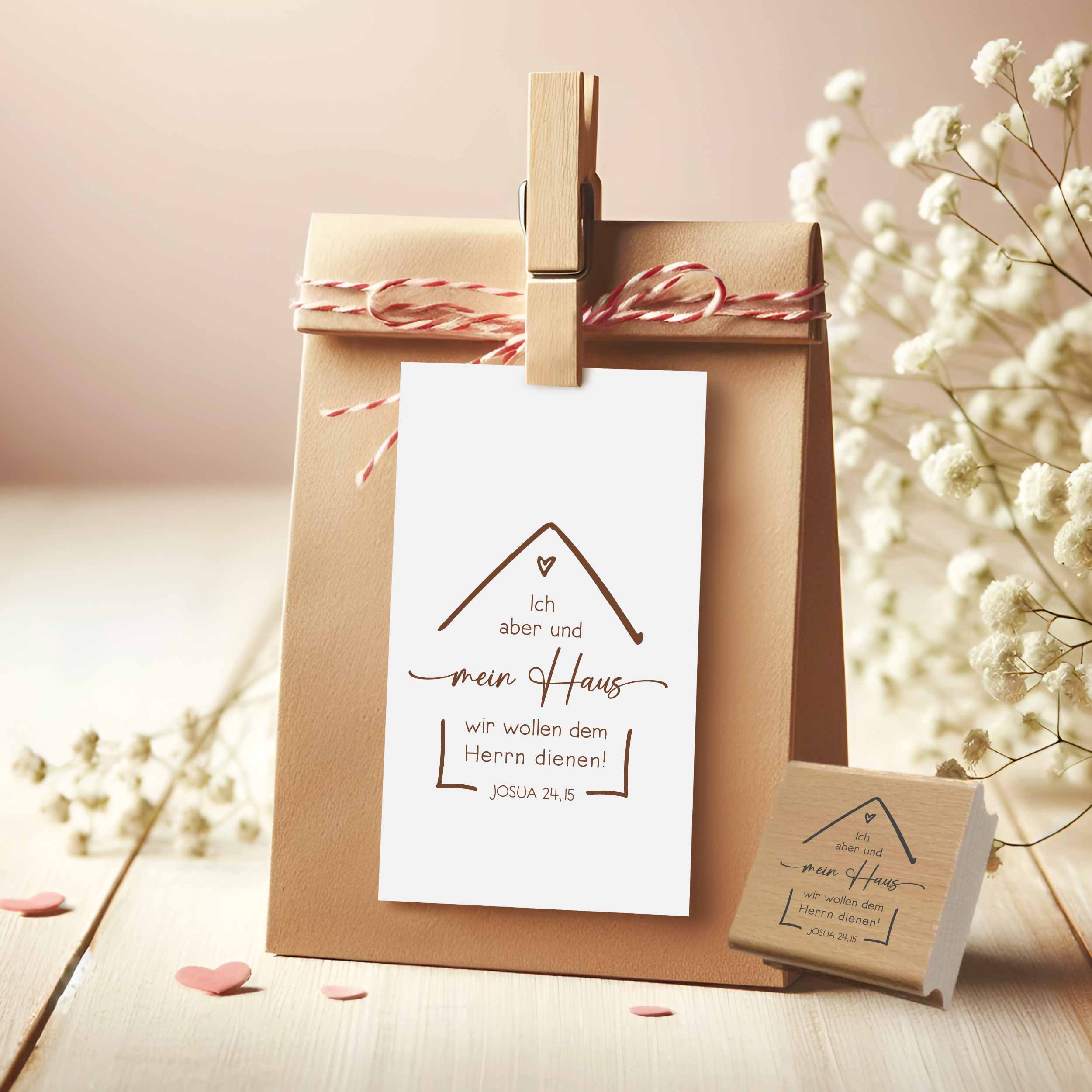 Bibelvers Stempel „Ich aber und mein Haus wir wollen dem Herrn dienen!“ Josua 24,15