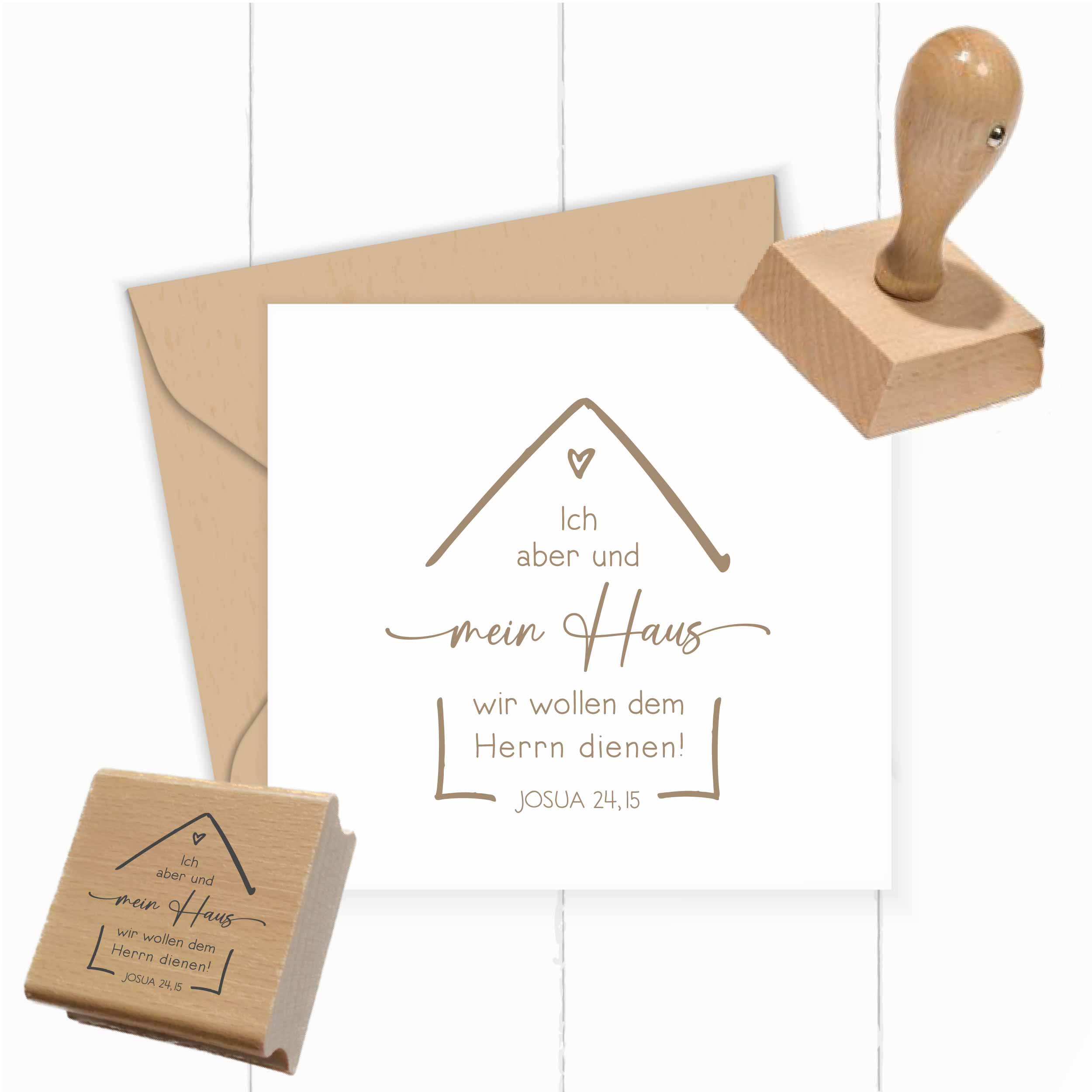Bibelvers Stempel „Ich aber und mein Haus wir wollen dem Herrn dienen!“ Josua 24,15