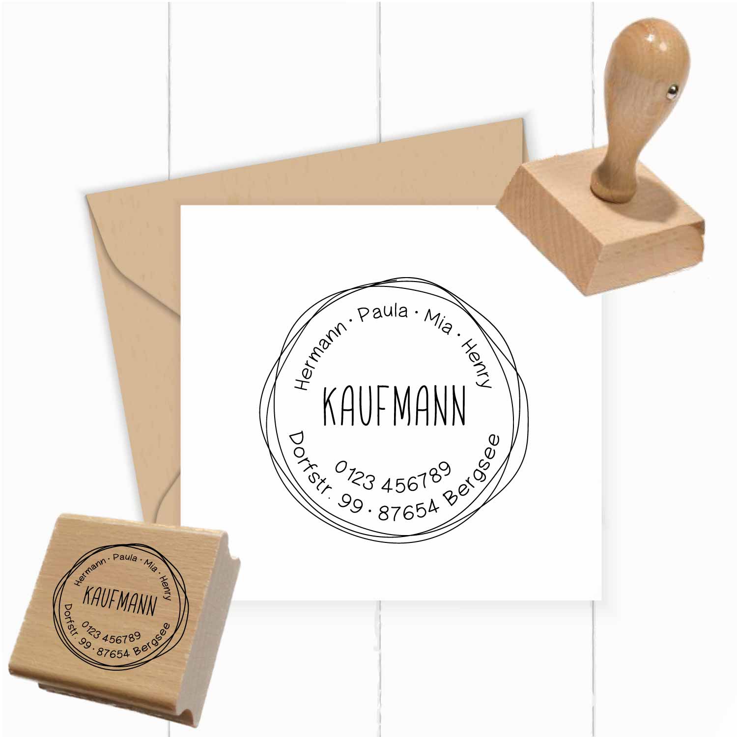 Personalisierter Adresstempel "Kaufmann" | 4–10 cm