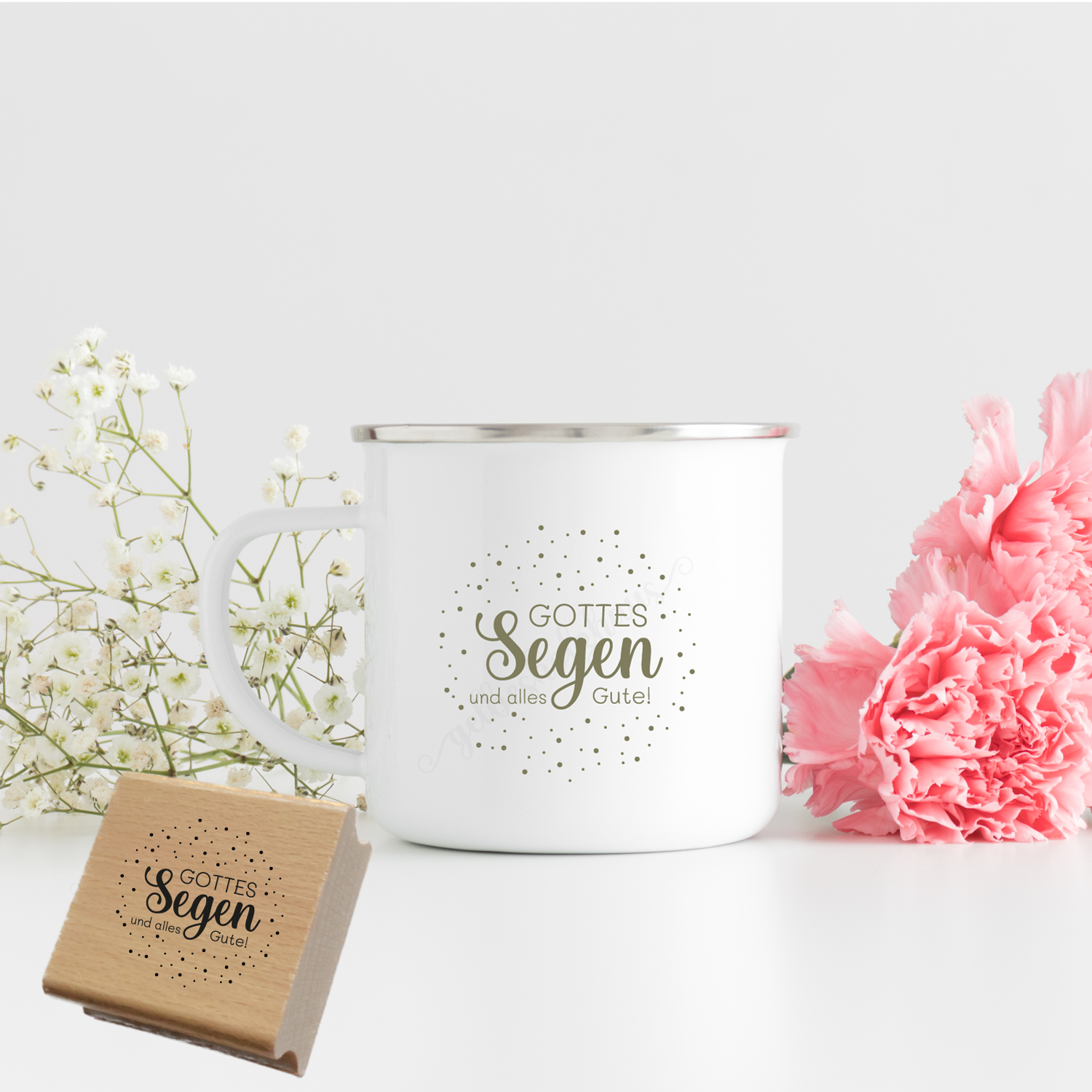 Konfetti-STEMPEL "Gottes Segen und alles Gute!"