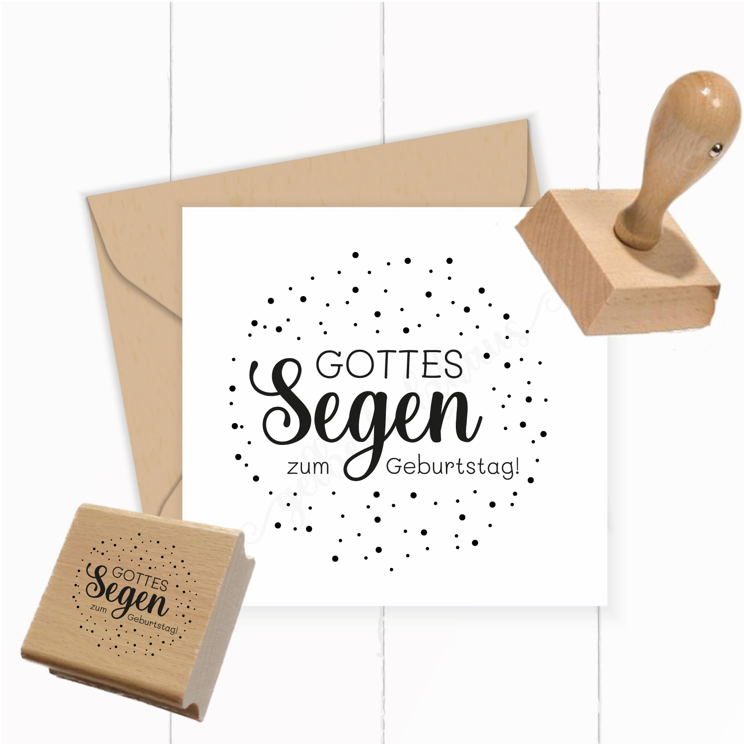 Konfetti-STEMPEL "Gottes Segen zum Geburtstag!"