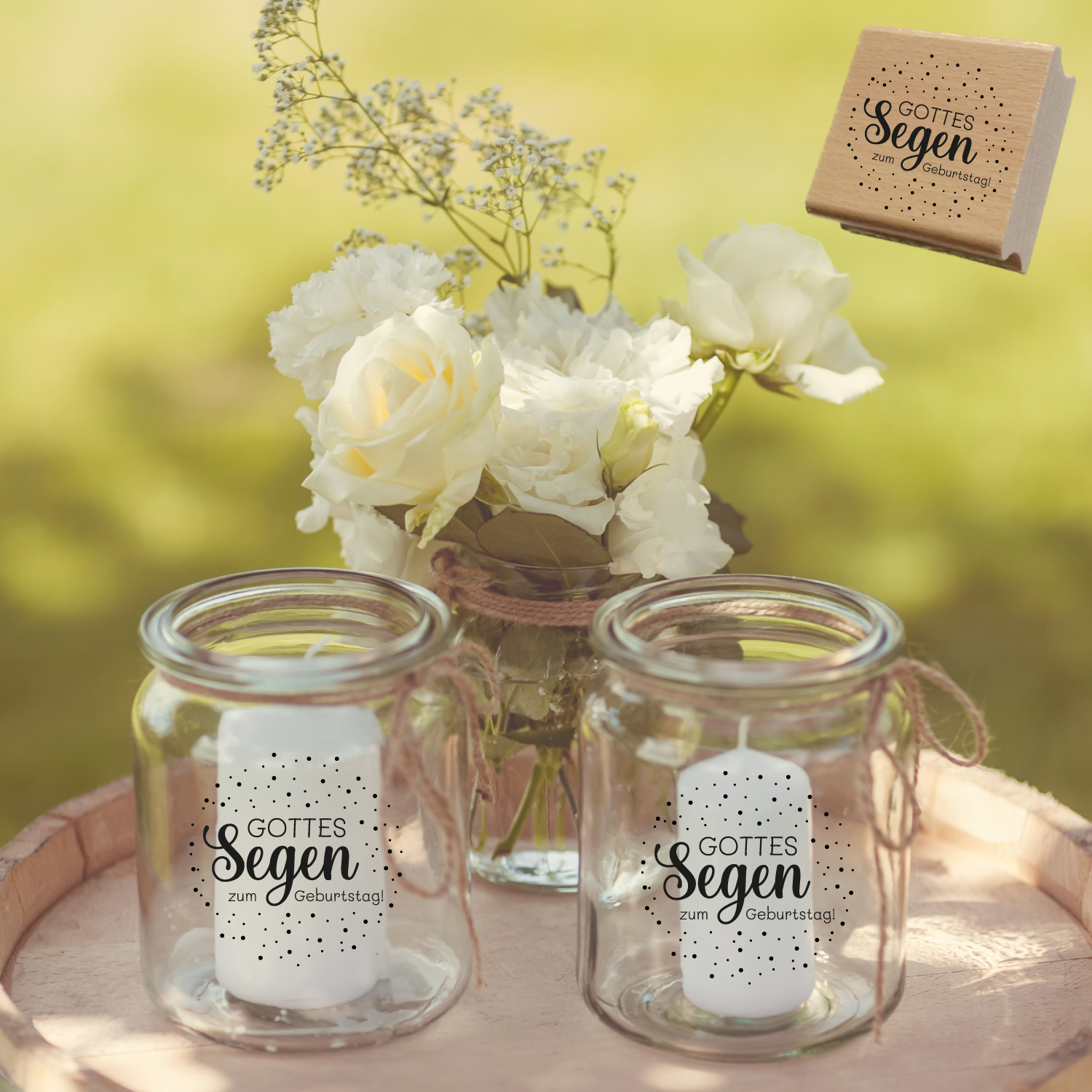 Konfetti-STEMPEL "Gottes Segen zum Geburtstag!"