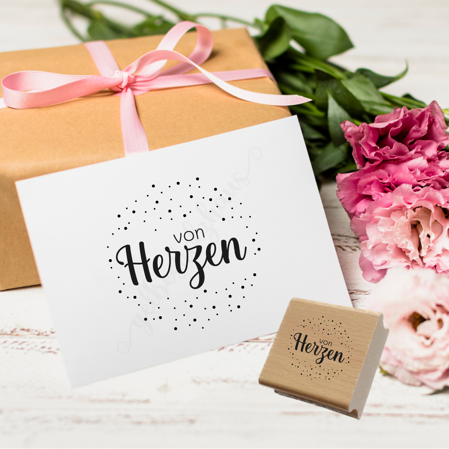 Konfetti-STEMPEL "von Herzen"