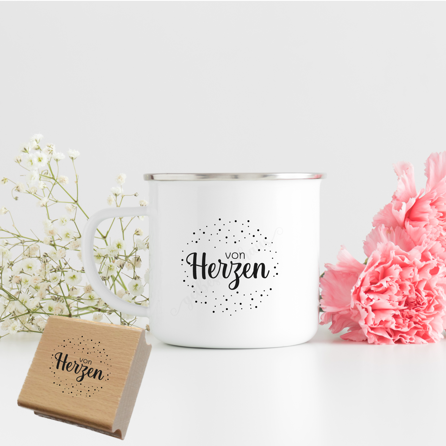 Konfetti-STEMPEL "von Herzen"