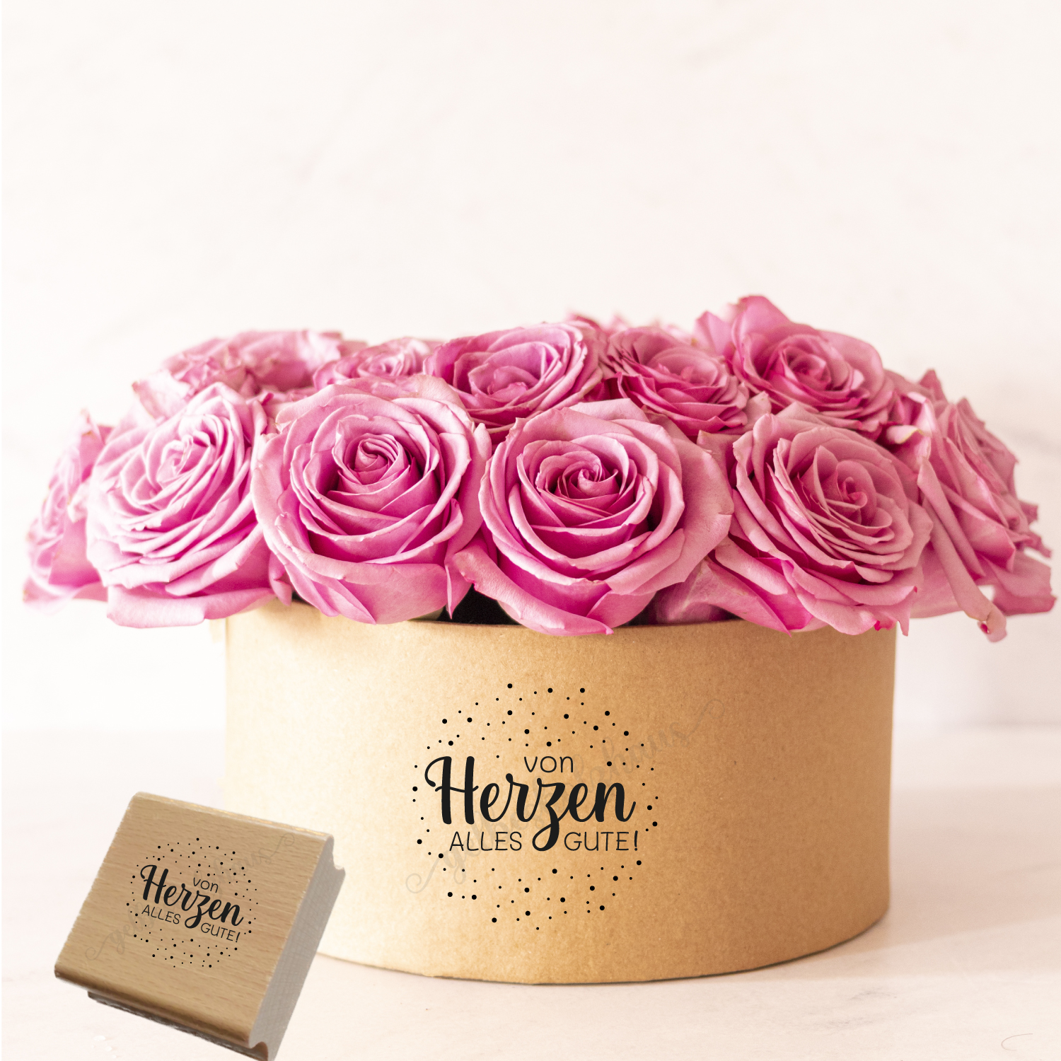 Konfetti-STEMPEL "von Herzen alles Gute!"