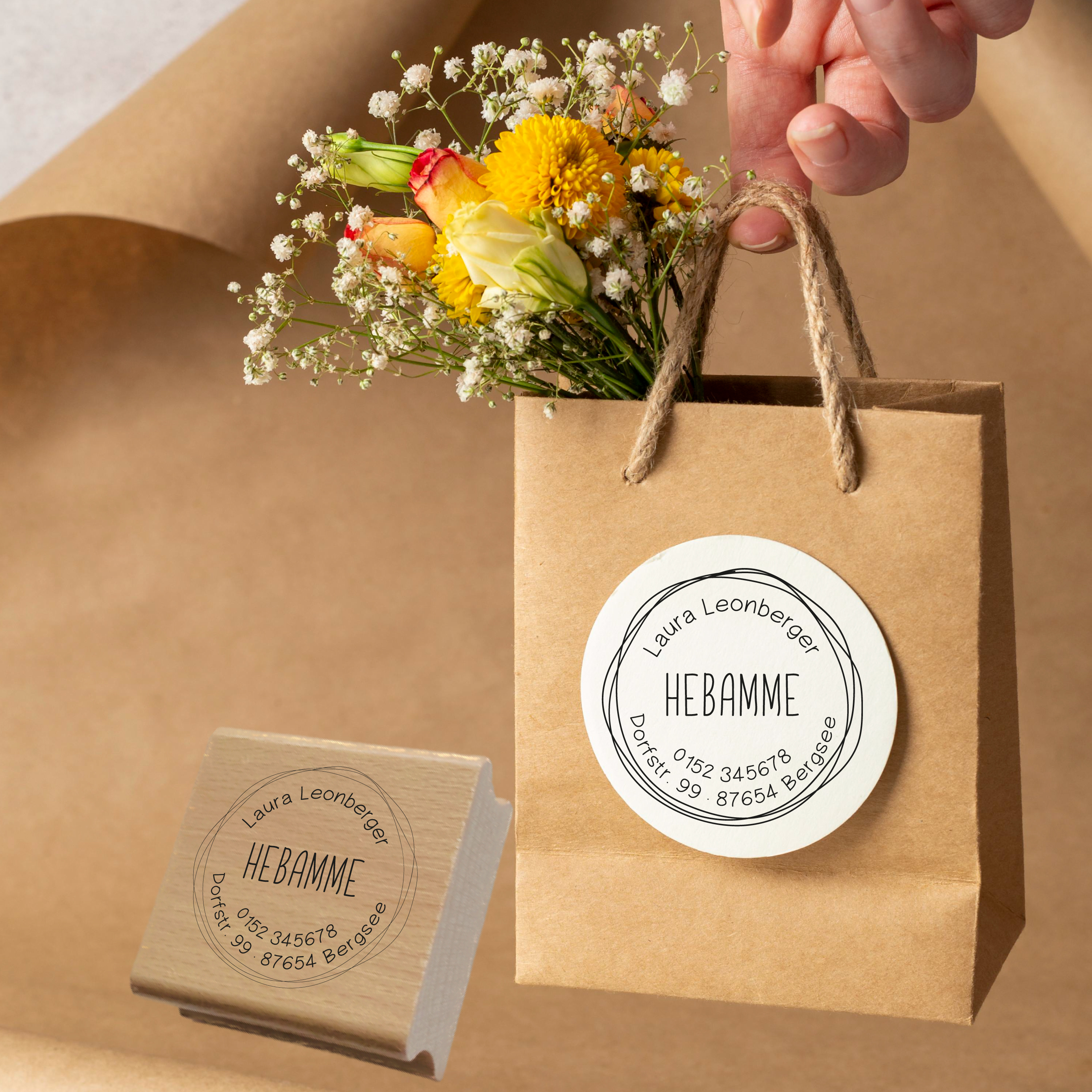 AdressSTEMPEL für Hebammen und Geburtshelfer "Kreis"