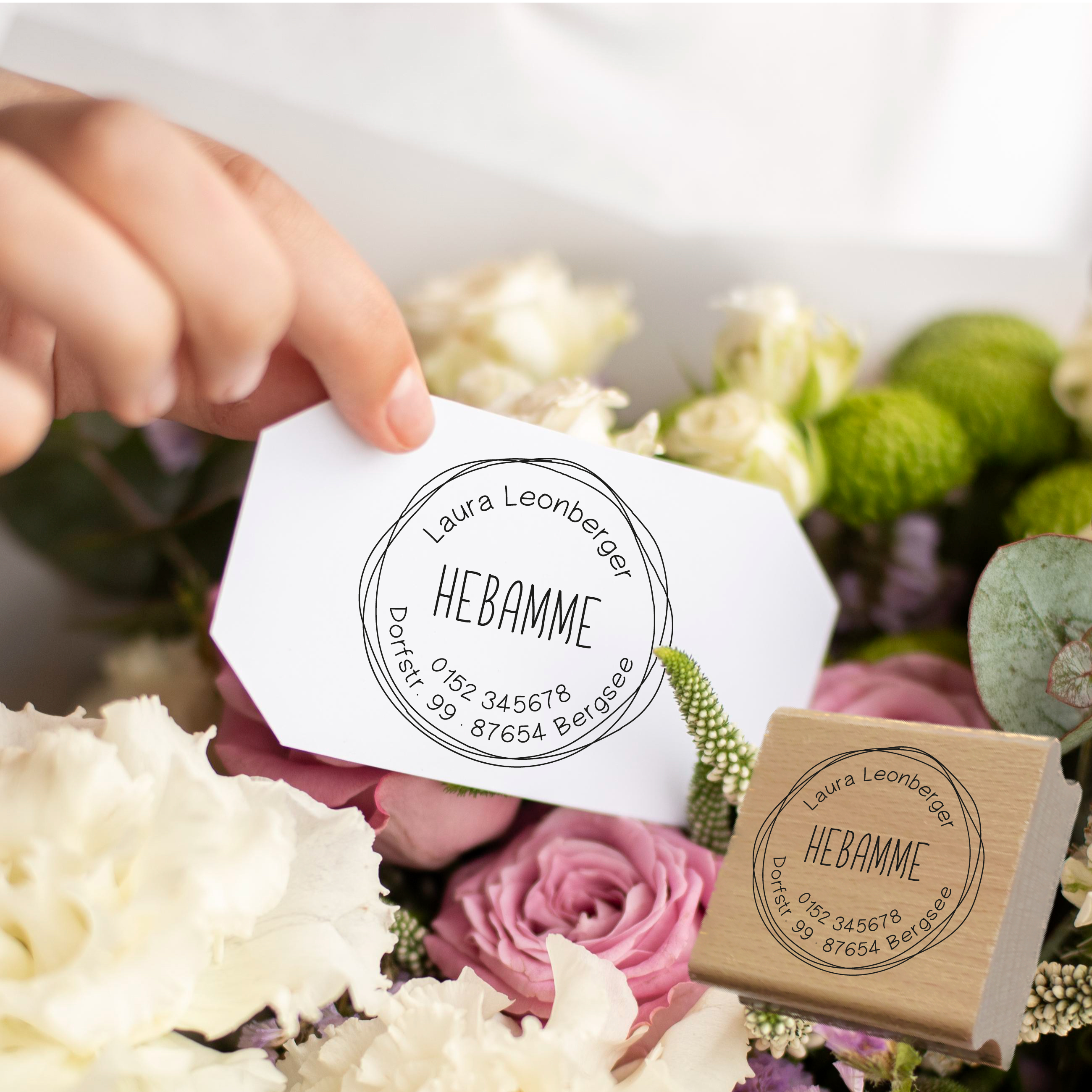 AdressSTEMPEL für Hebammen und Geburtshelfer "Kreis"