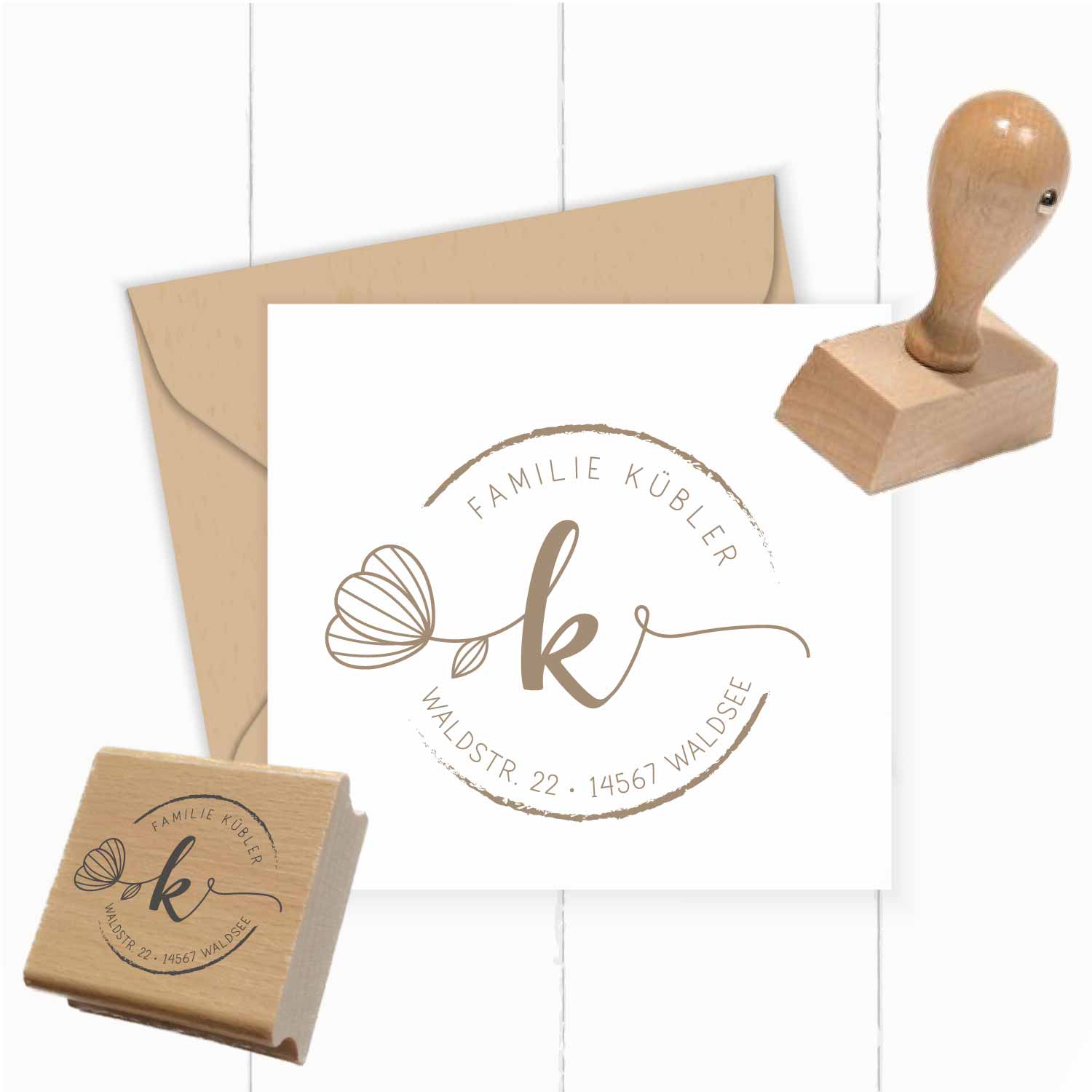 Personalisierter Adresstempel "Kübler" | 4–10 cm 