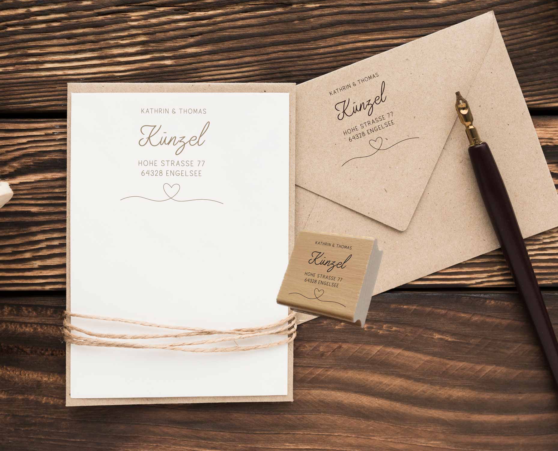 Personalisierter Adresstempel "Künzel" | 4–10 cm 