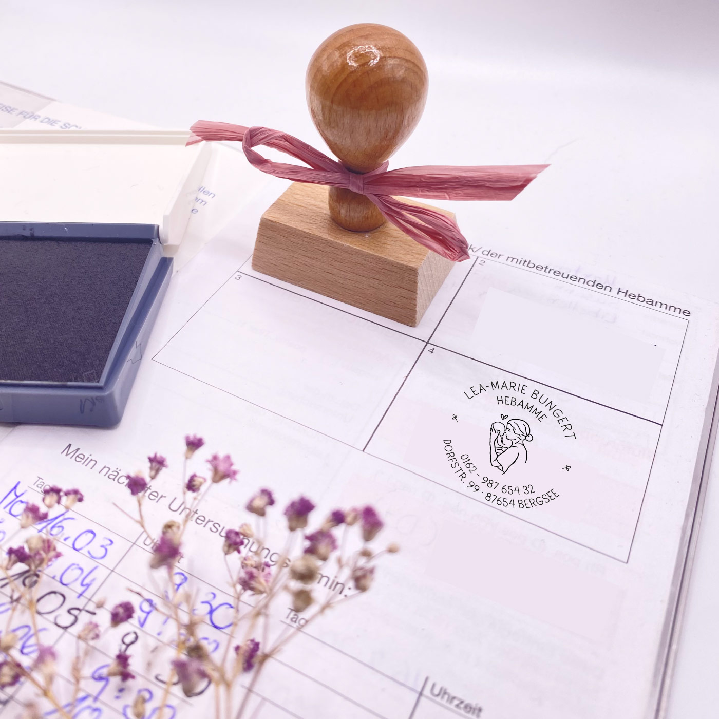 Adressstempel für Hebammen & Geburtshelfer – personalisiert