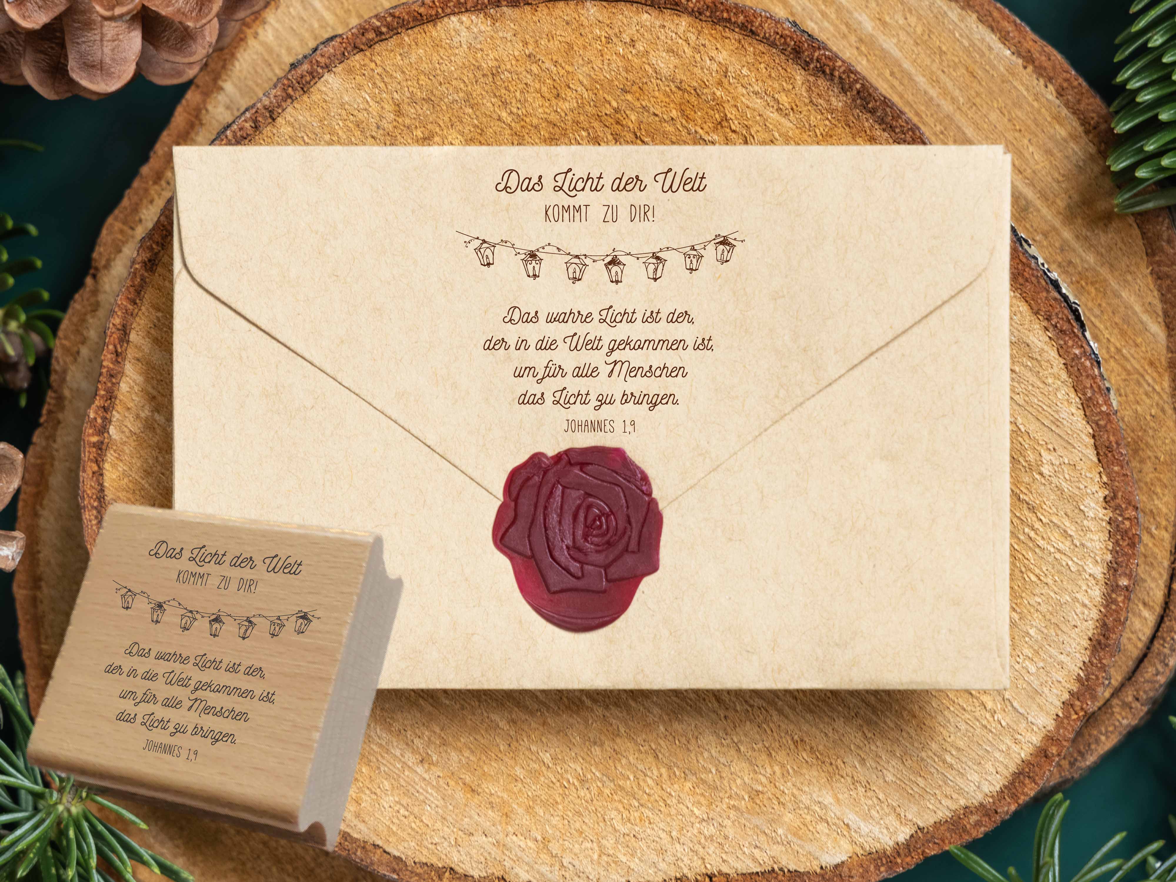 Weihnachts STEMPEL "Das Licht der Welt - Johannes 1,9"