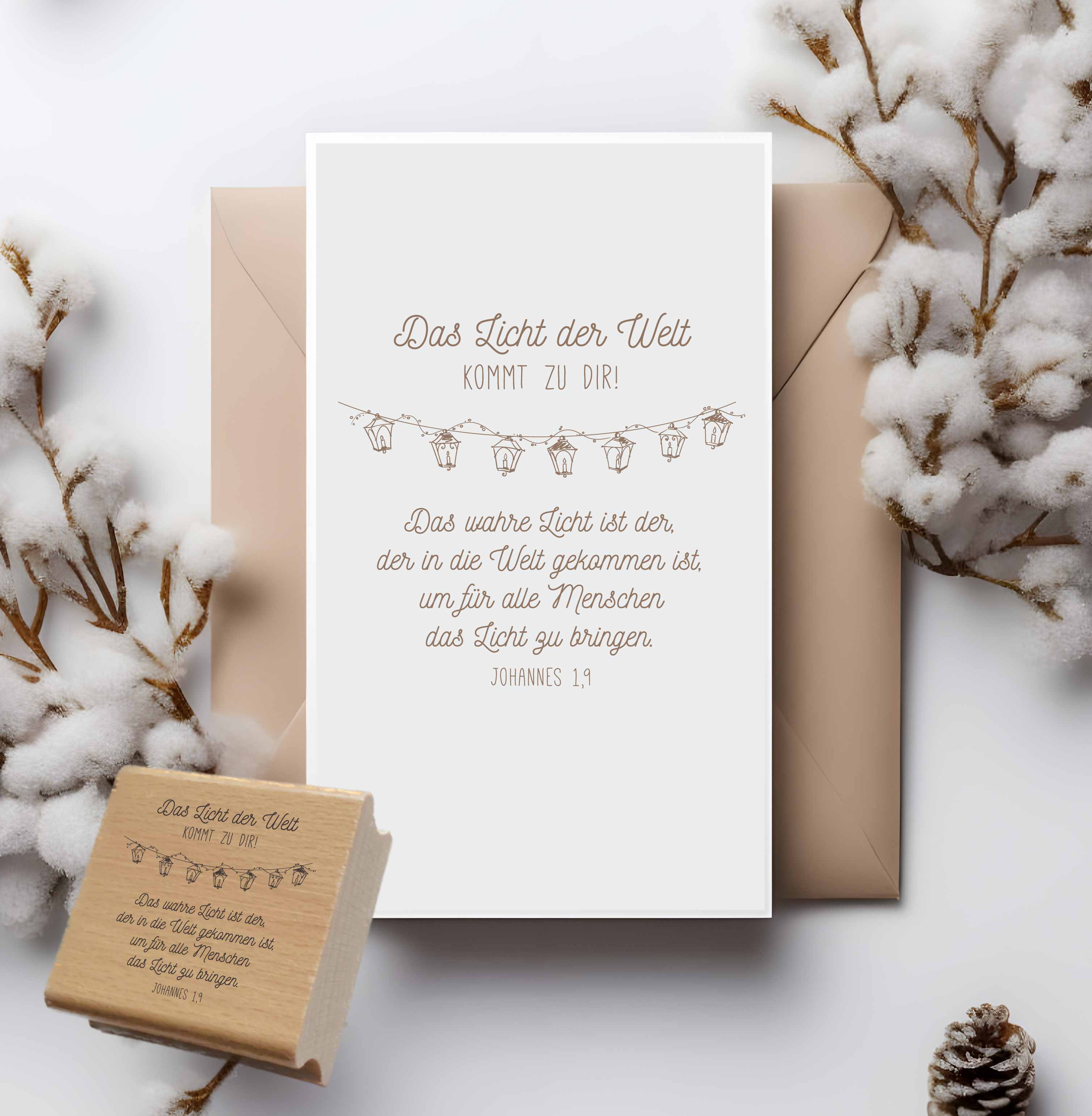 Weihnachts STEMPEL "Das Licht der Welt - Johannes 1,9"