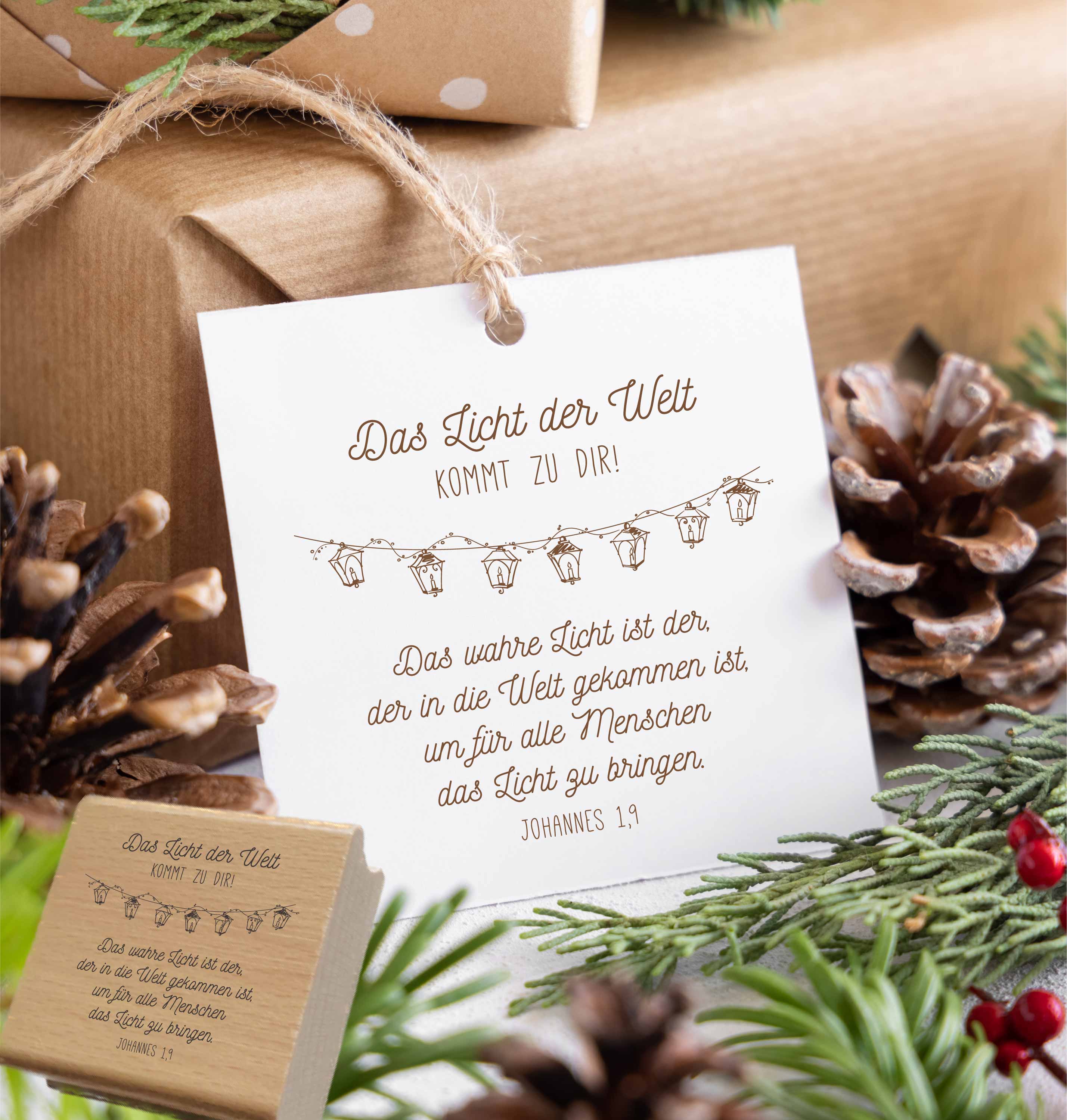 Weihnachts STEMPEL "Das Licht der Welt - Johannes 1,9"
