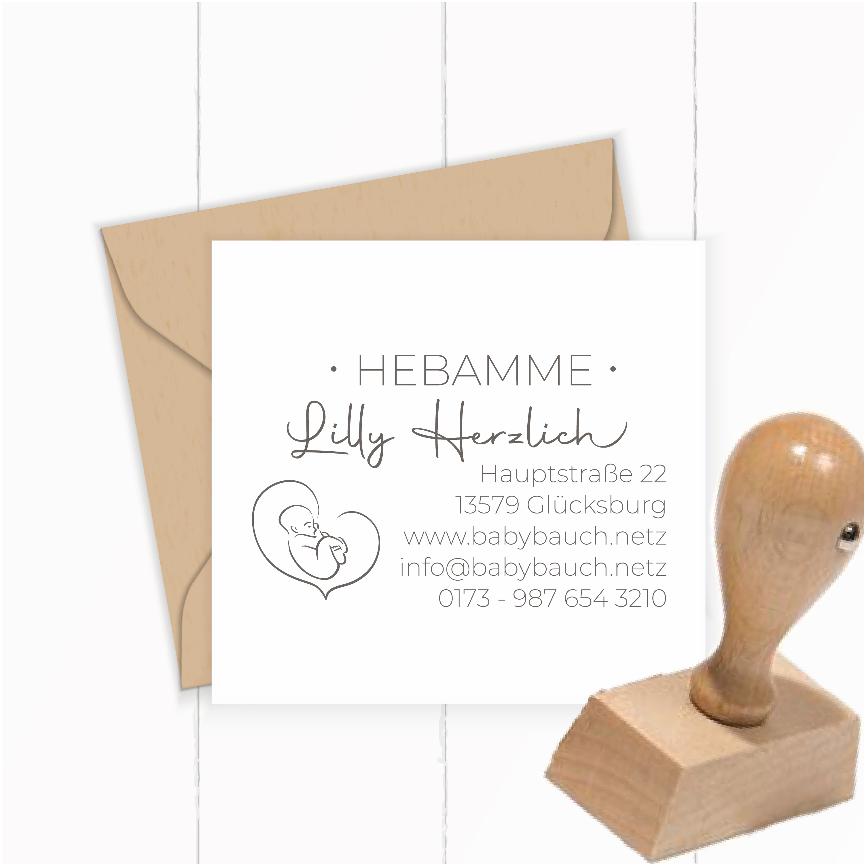 Personalisierter Hebammenstempel<br> – passend für den Mutterpass