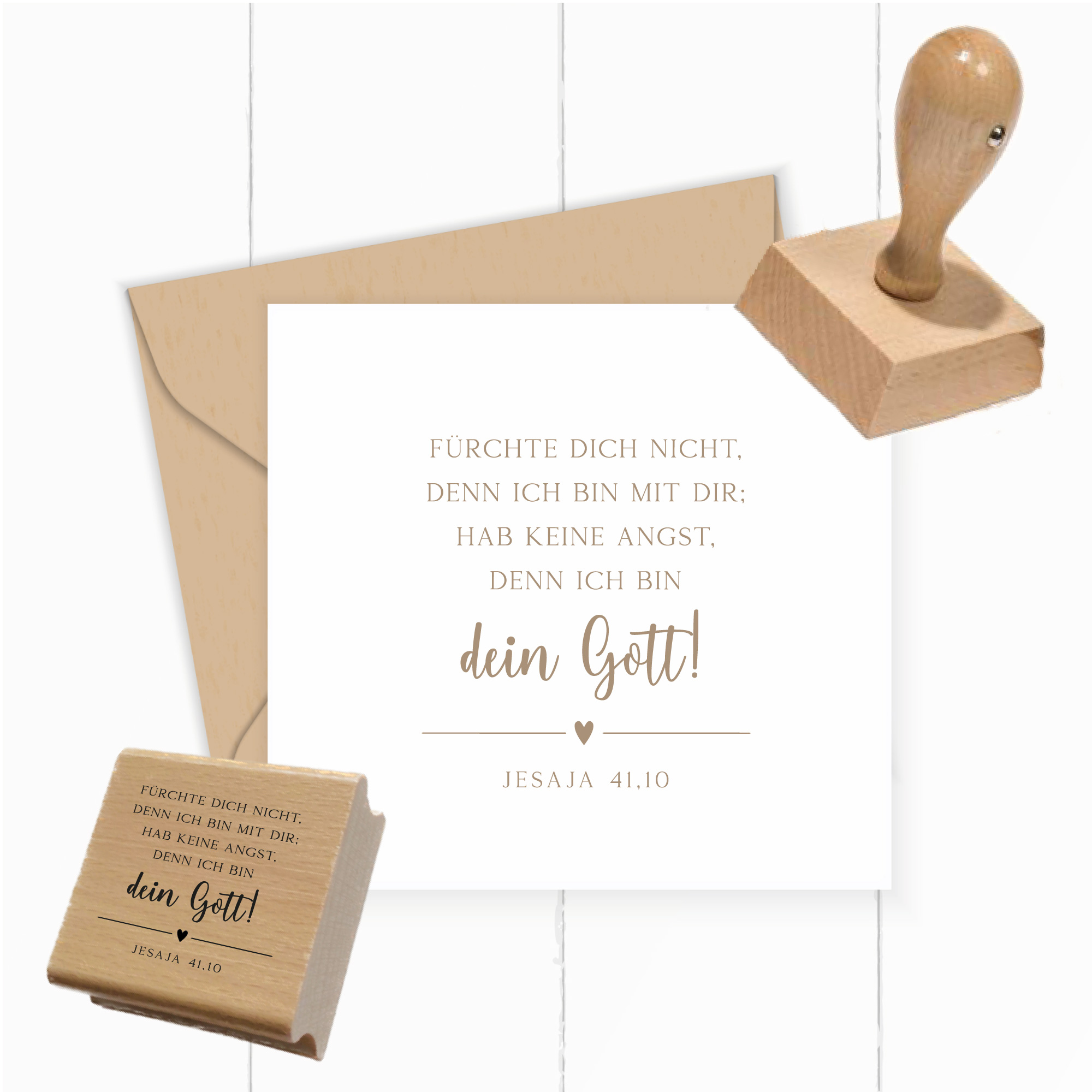 Stempel Jahreslosung 2027 "Fürchte dich nicht, denn ich bin mit dir" Jesaja 41,10 | Herz