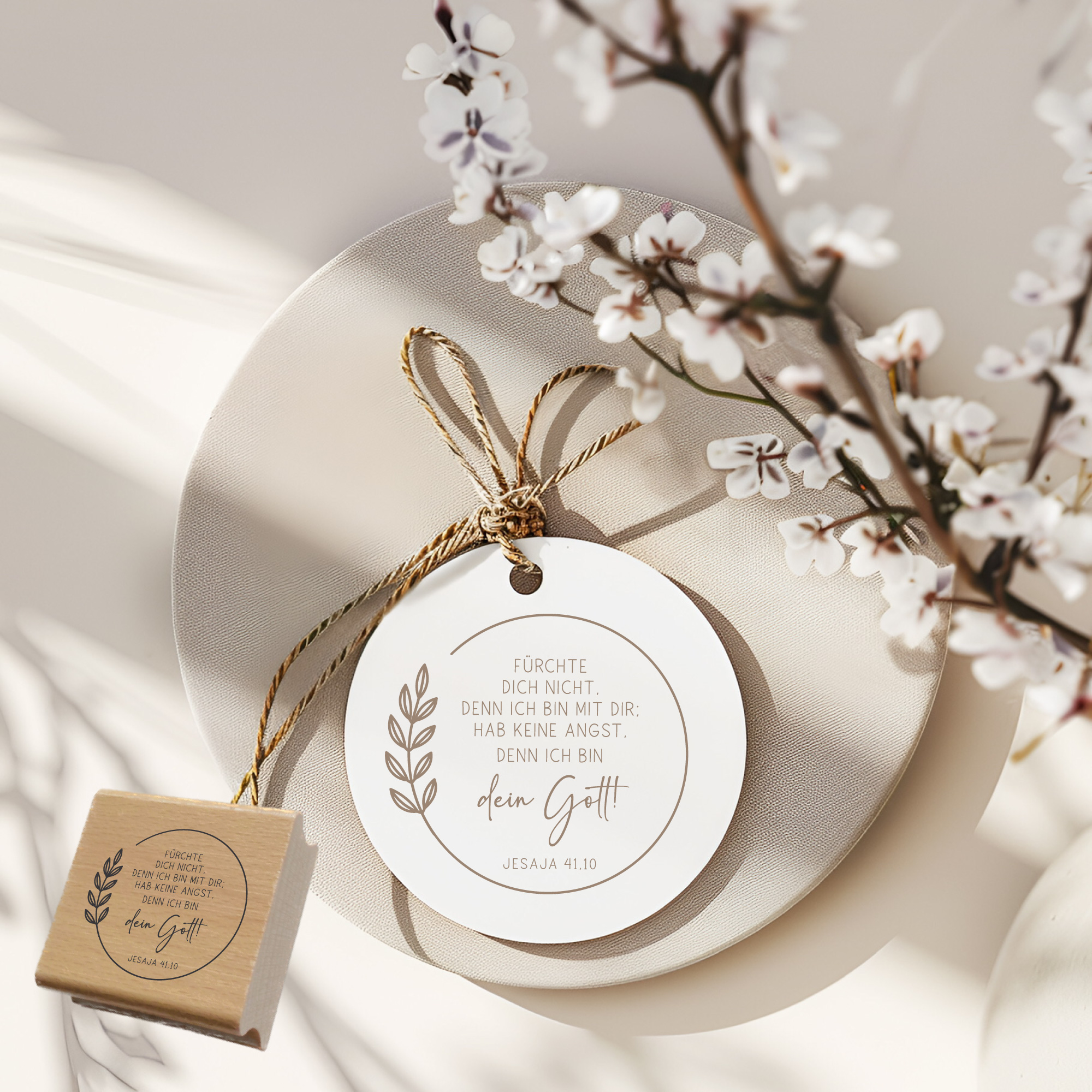 Stempel Jahreslosung 2027 "Fürchte dich nicht, denn ich bin mit dir" Jesaja 41,10 | rund