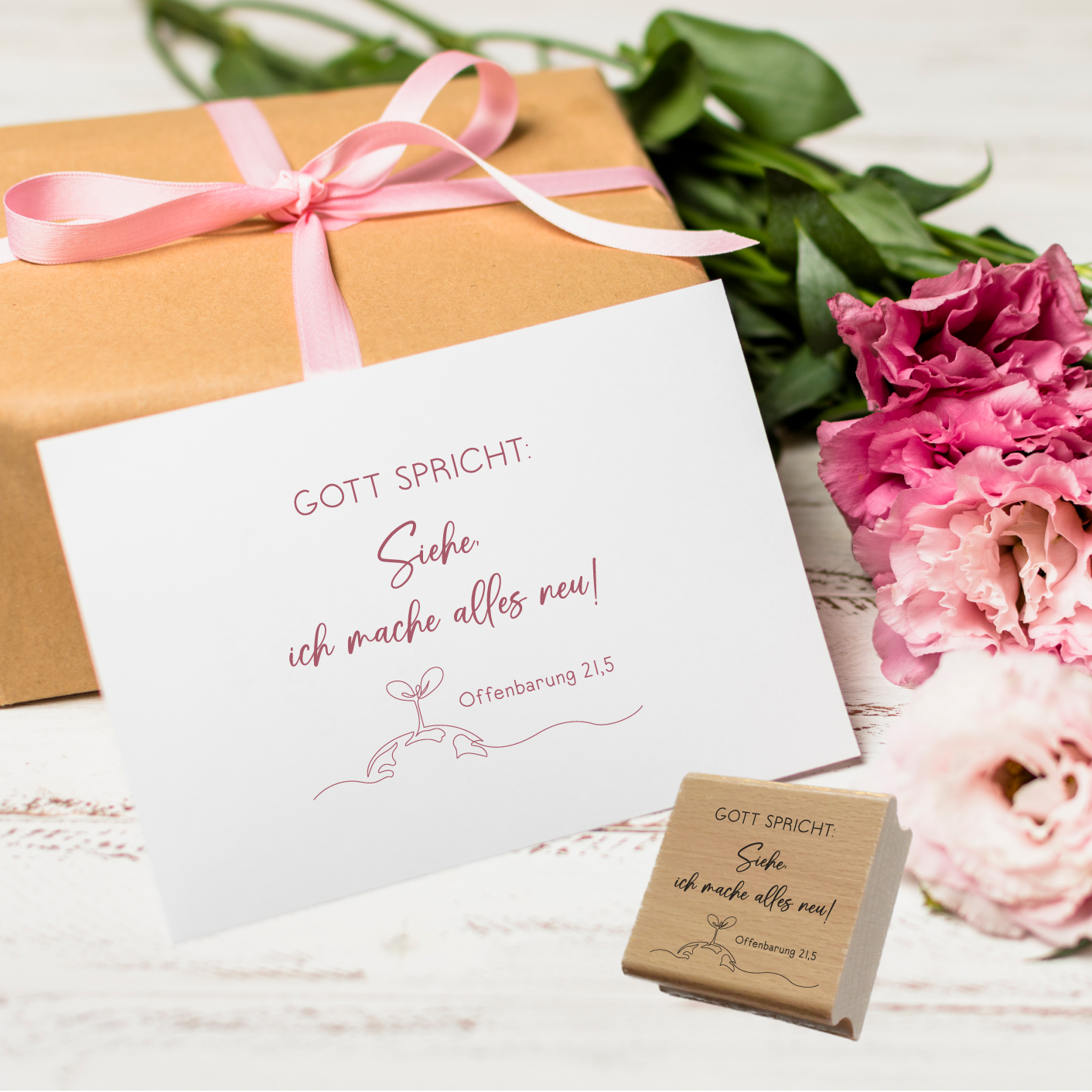 Stempel Jahreslosung 2026 "Gott spricht: Siehe, ich mache alles neu!" Erde