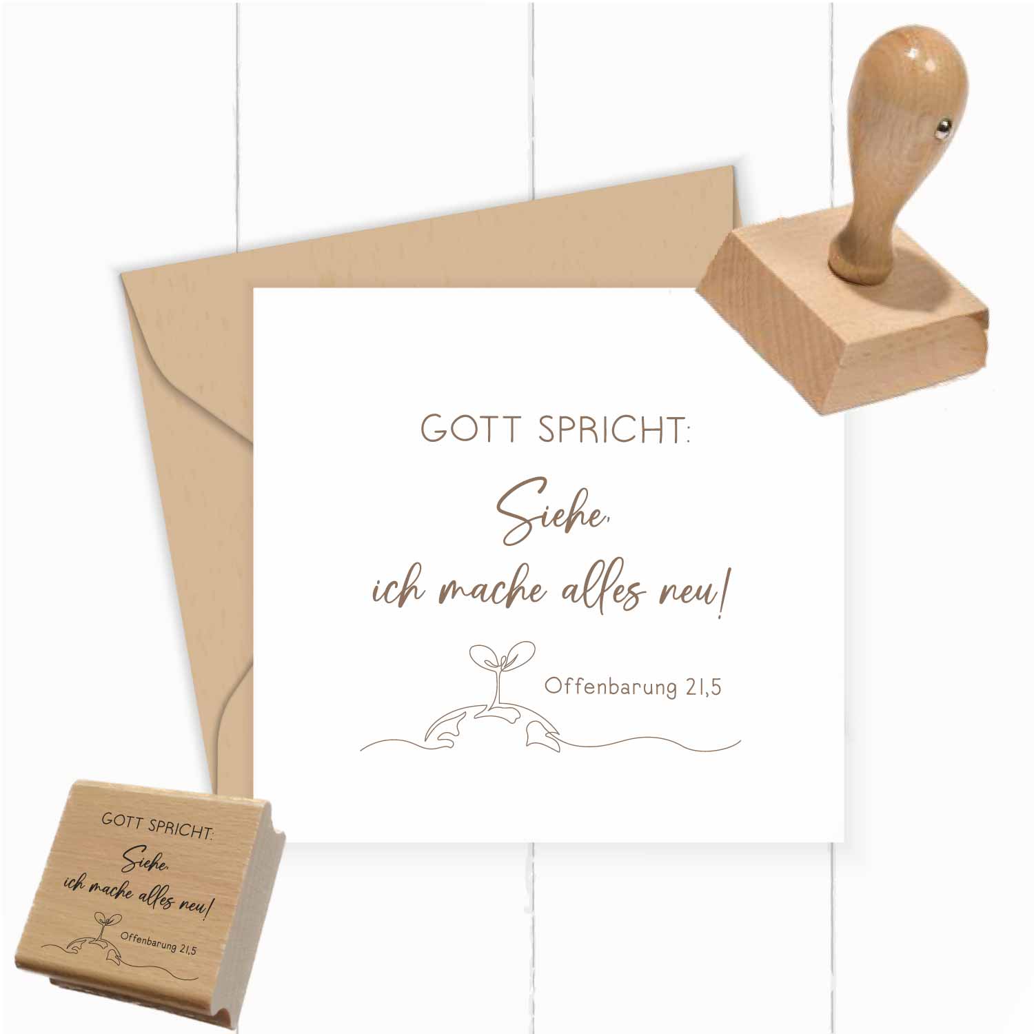 Stempel Jahreslosung 2026 "Gott spricht: Siehe, ich mache alles neu!" Erde