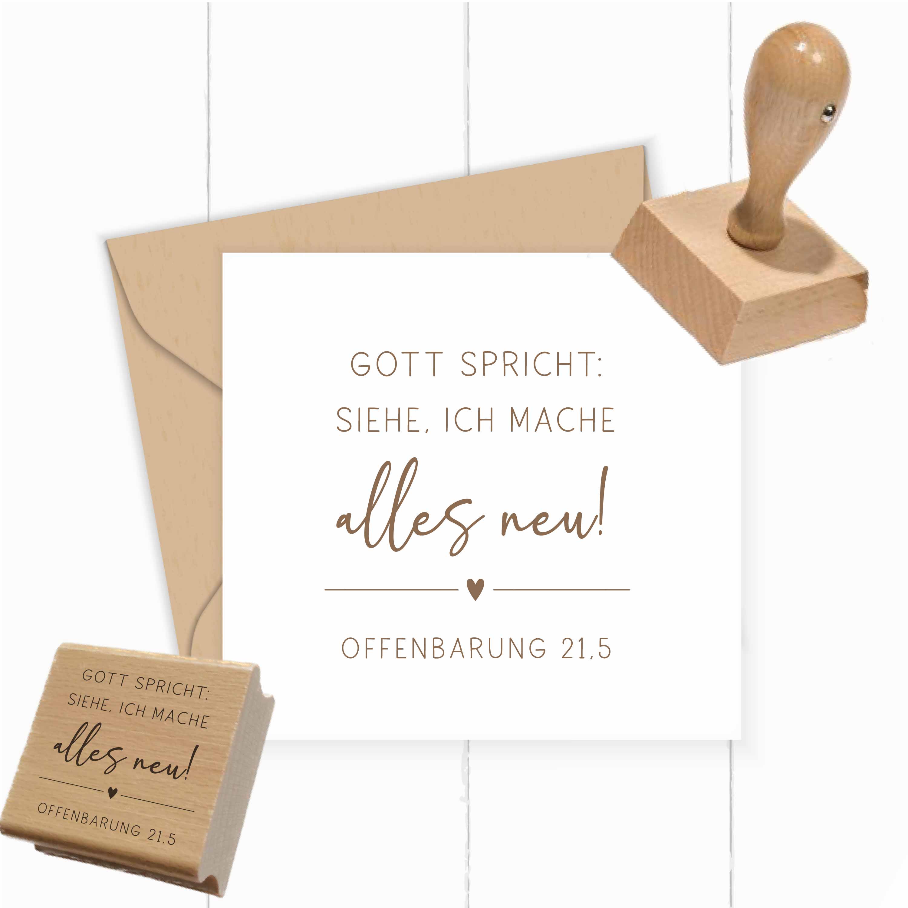 Stempel Jahreslosung 2026 "Gott spricht: Siehe, ich mache alles neu!" Herz
