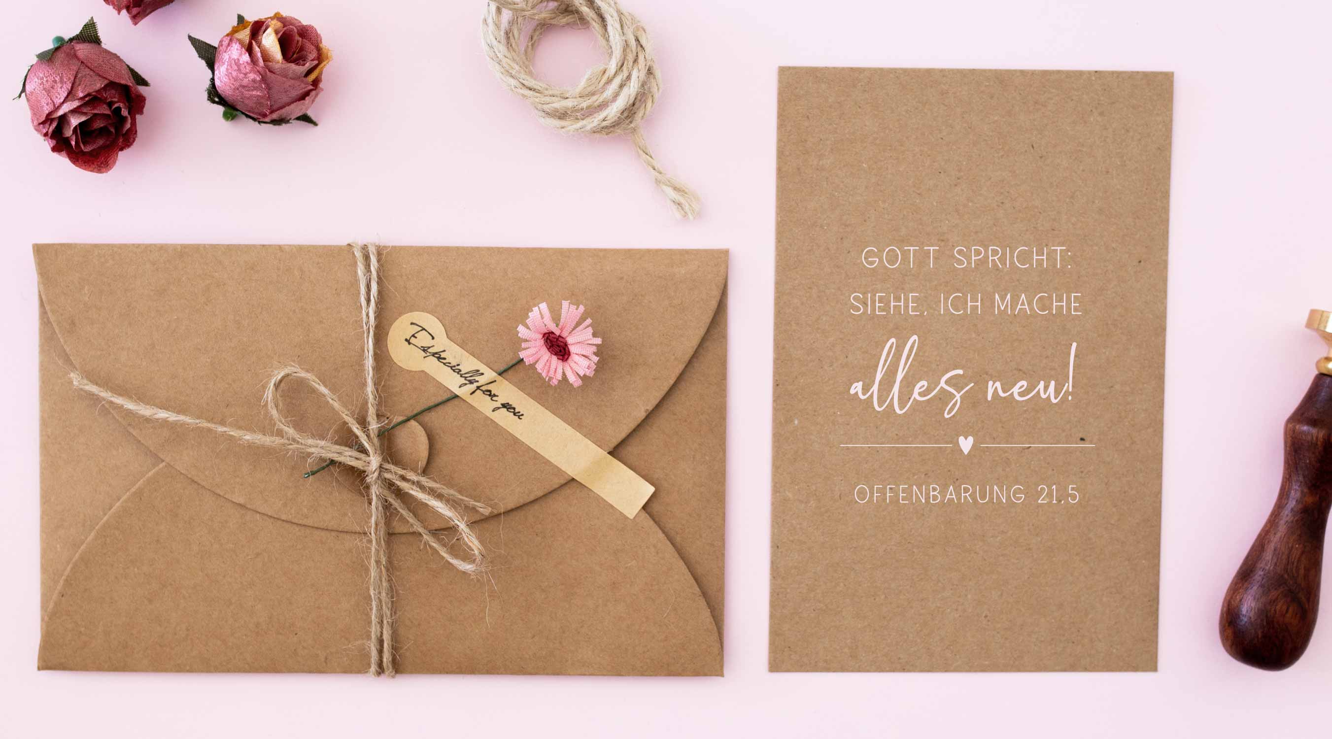 Stempel Jahreslosung 2026 "Gott spricht: Siehe, ich mache alles neu!" Herz