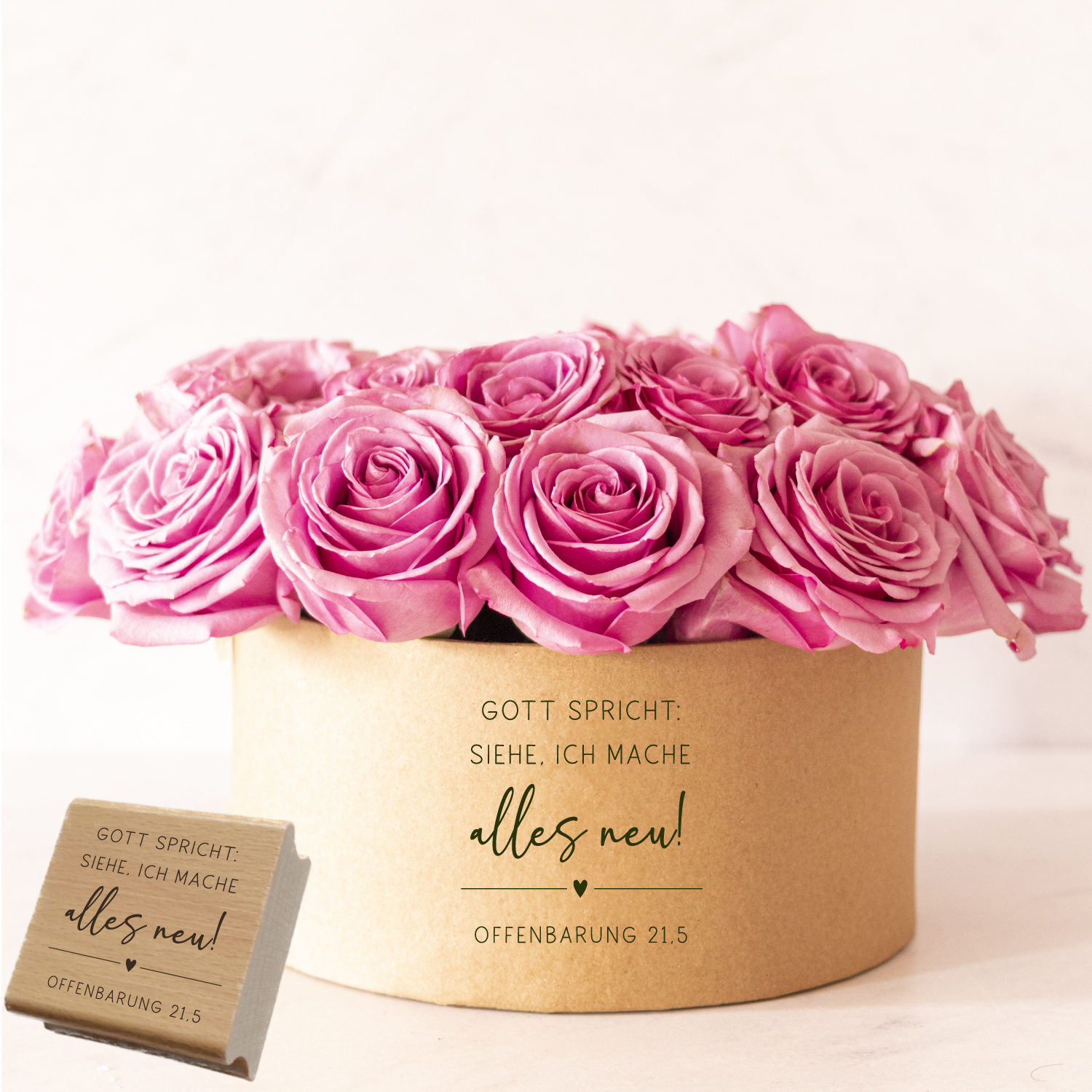 Stempel Jahreslosung 2026 "Gott spricht: Siehe, ich mache alles neu!" Herz