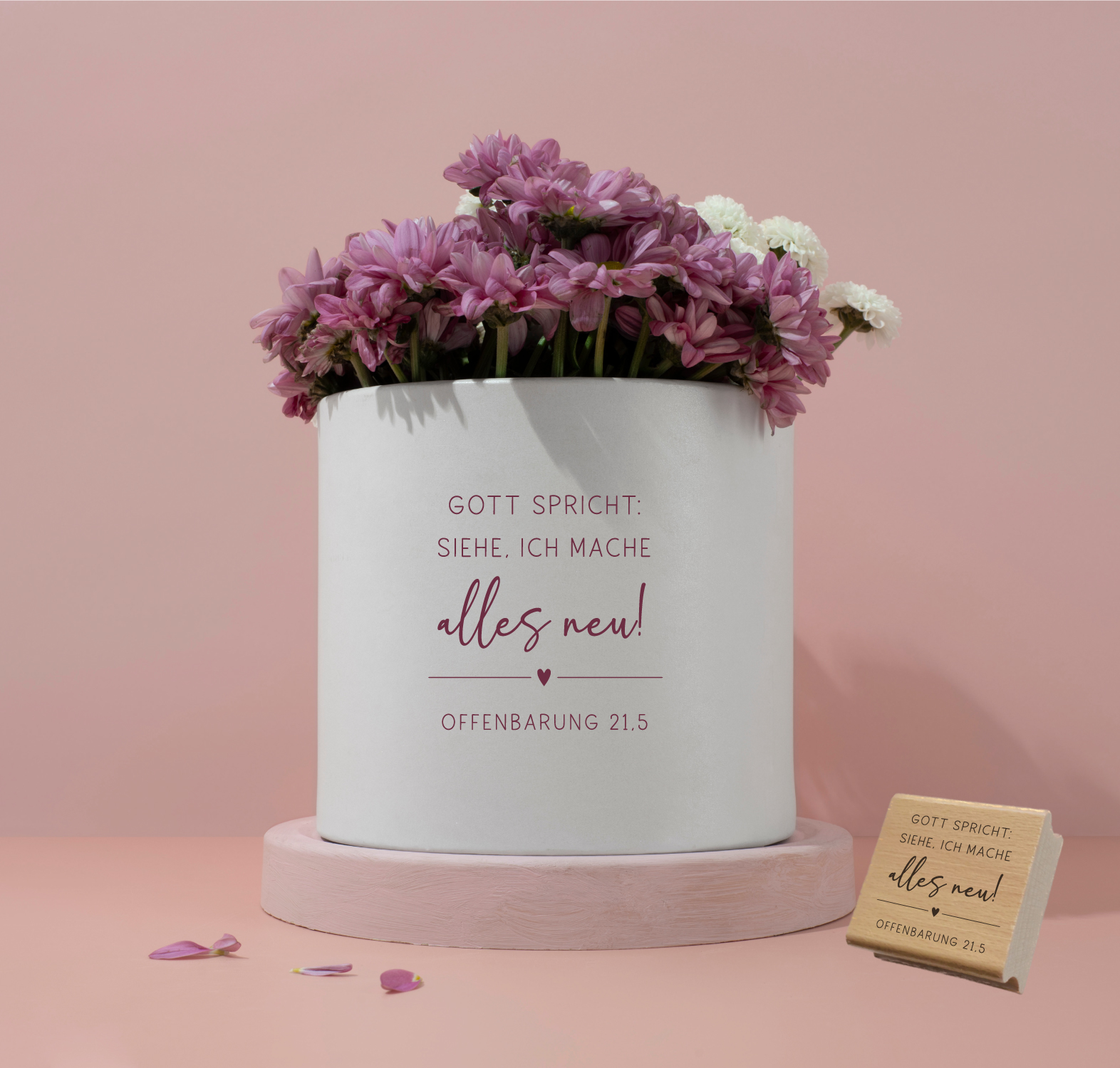 Stempel Jahreslosung 2026 "Gott spricht: Siehe, ich mache alles neu!" Herz