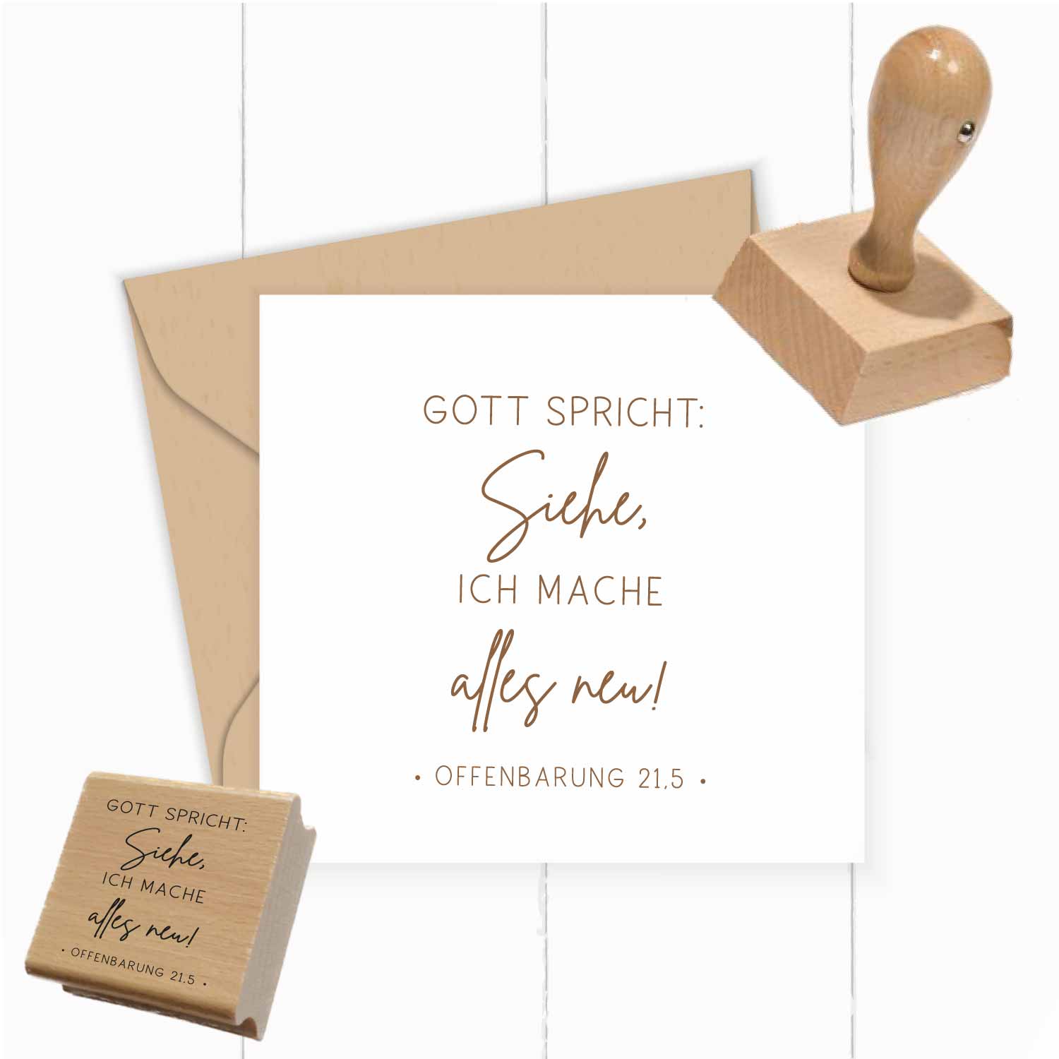 Stempel Jahreslosung 2026 "Gott spricht: Siehe, ich mache alles neu! Offenbarung 21,5"