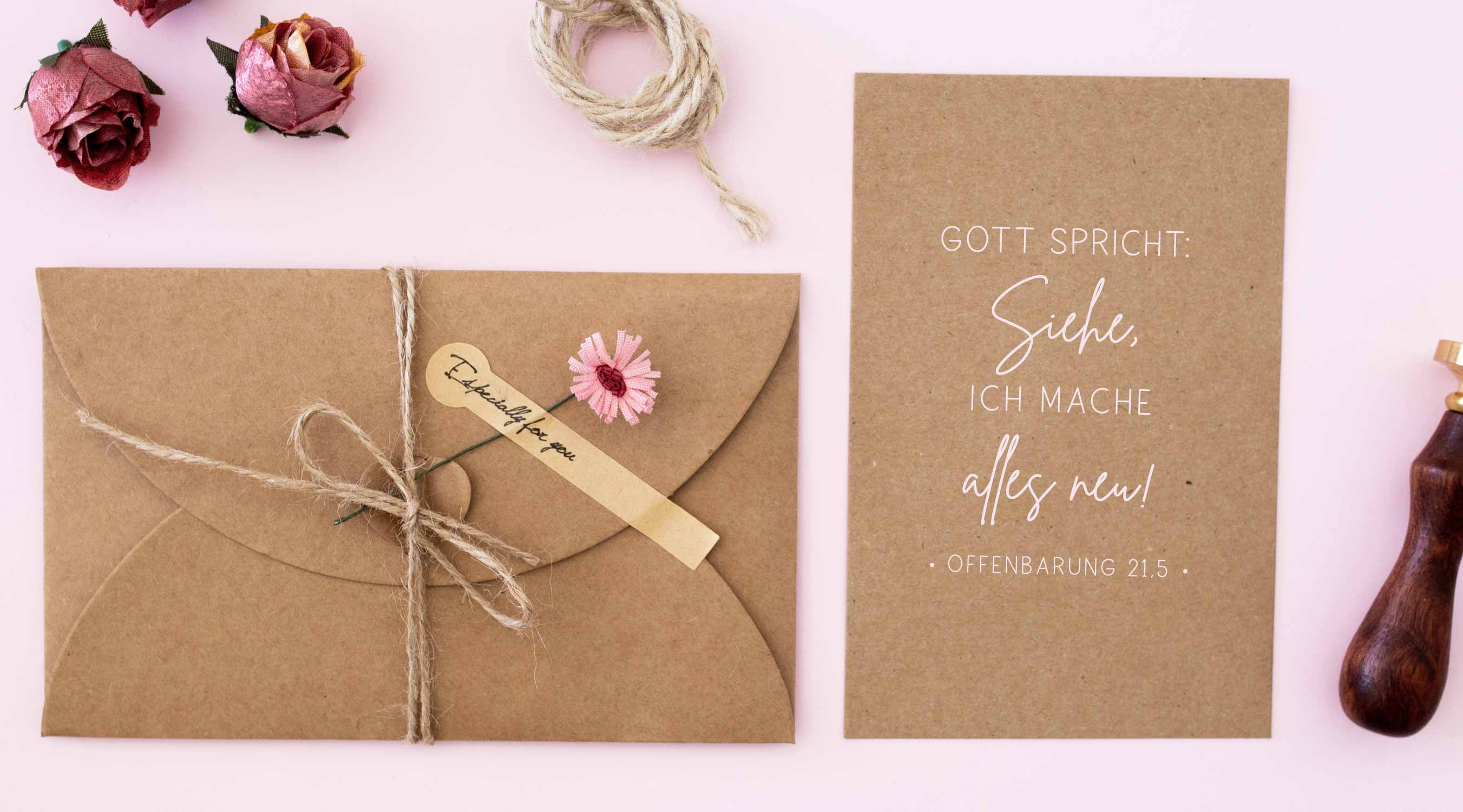 Stempel Jahreslosung 2026 "Gott spricht: Siehe, ich mache alles neu! Offenbarung 21,5"