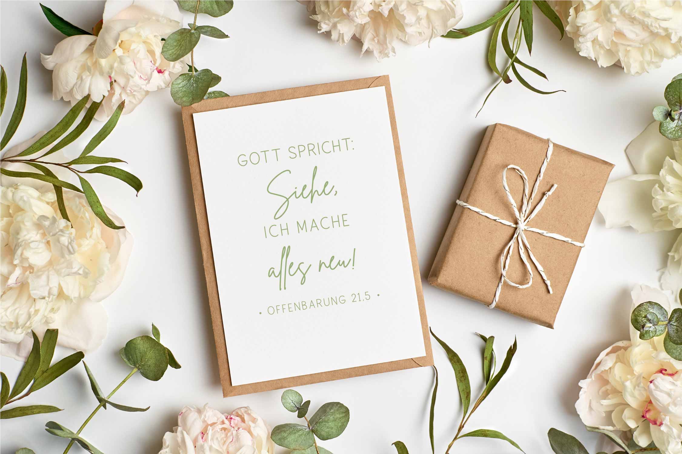 Stempel Jahreslosung 2026 "Gott spricht: Siehe, ich mache alles neu! Offenbarung 21,5"