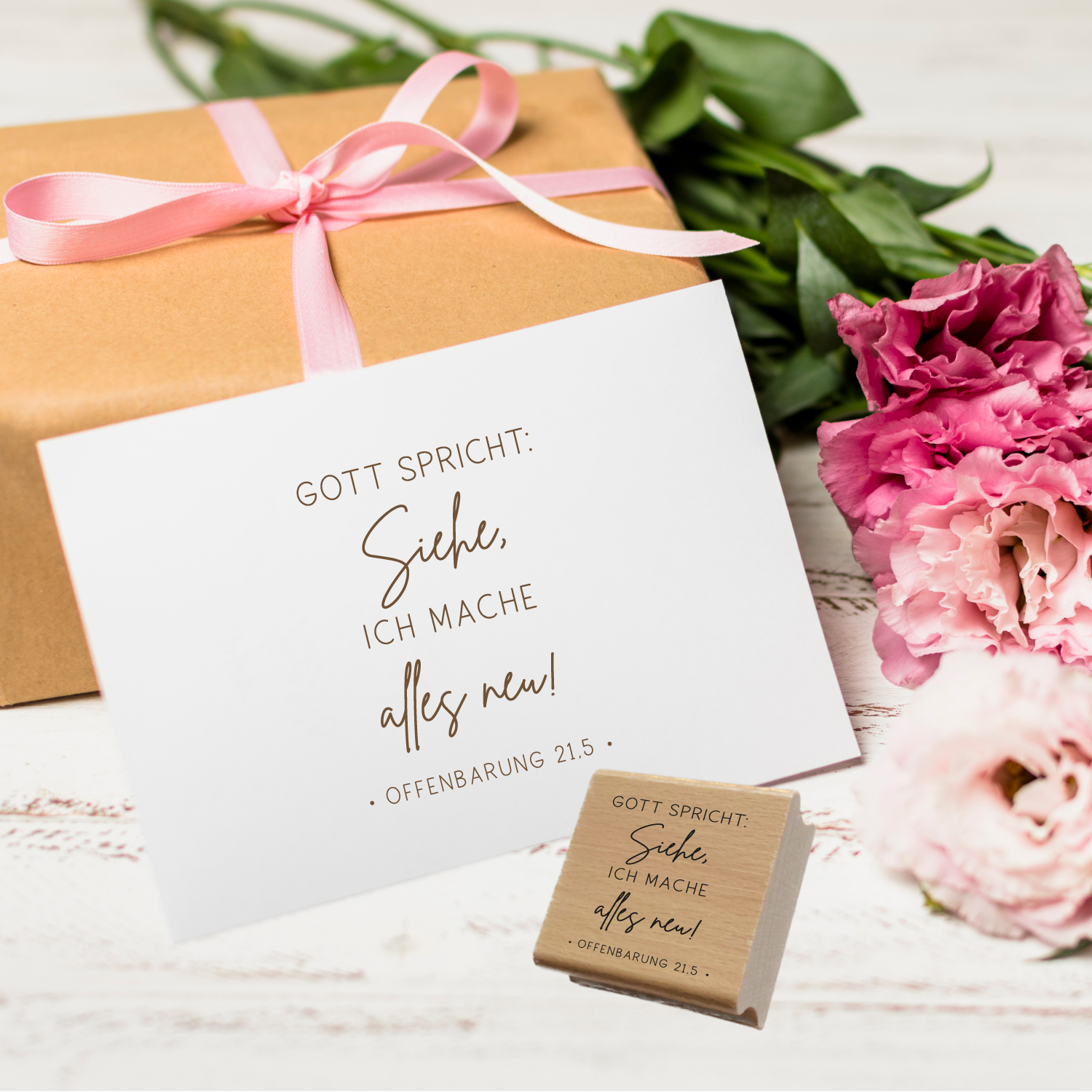 Stempel Jahreslosung 2026 "Gott spricht: Siehe, ich mache alles neu! Offenbarung 21,5"