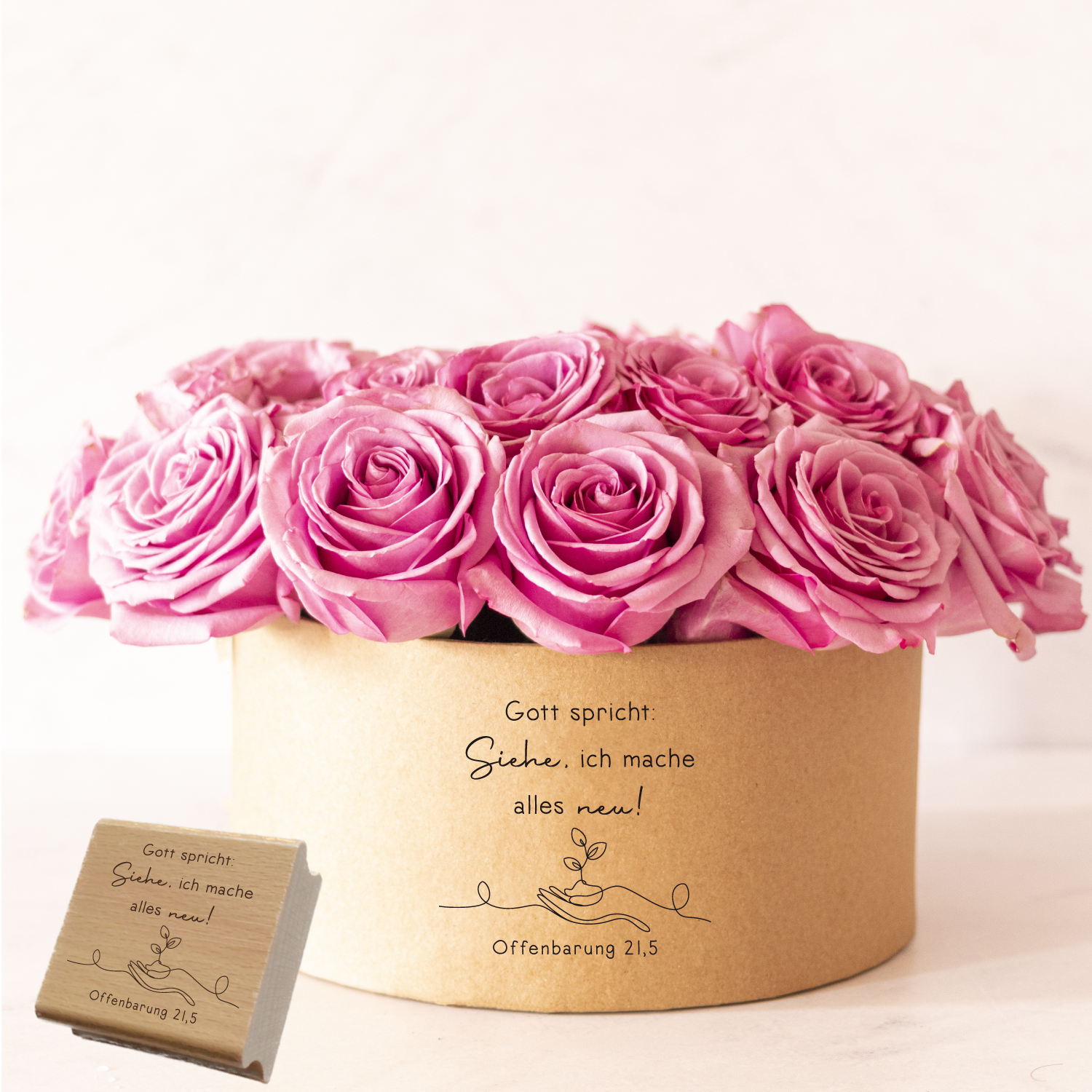 Stempel Jahreslosung 2026 "Gott spricht: Siehe, ich mache alles neu!" Pflanze