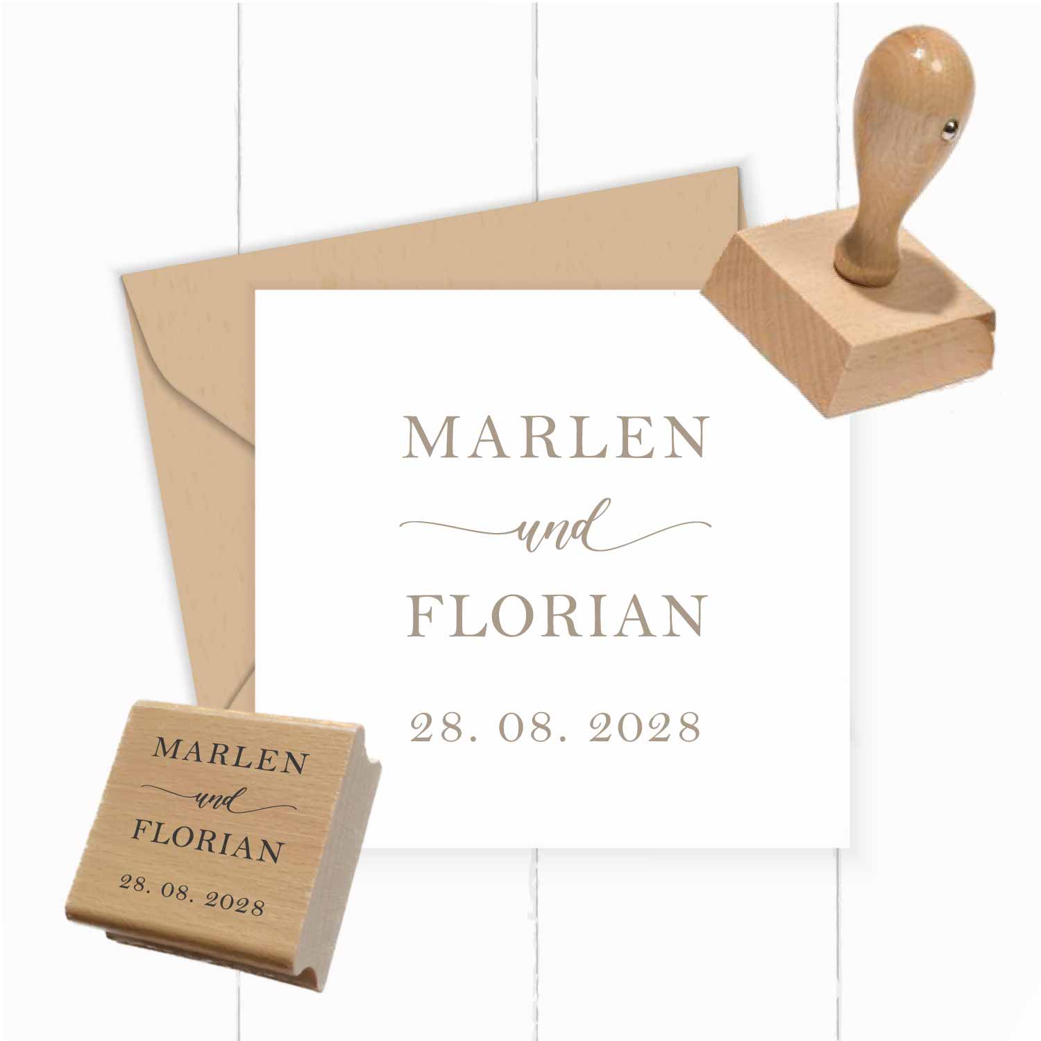 Personalisierter Hochzeits-STEMPEL "Marlen"