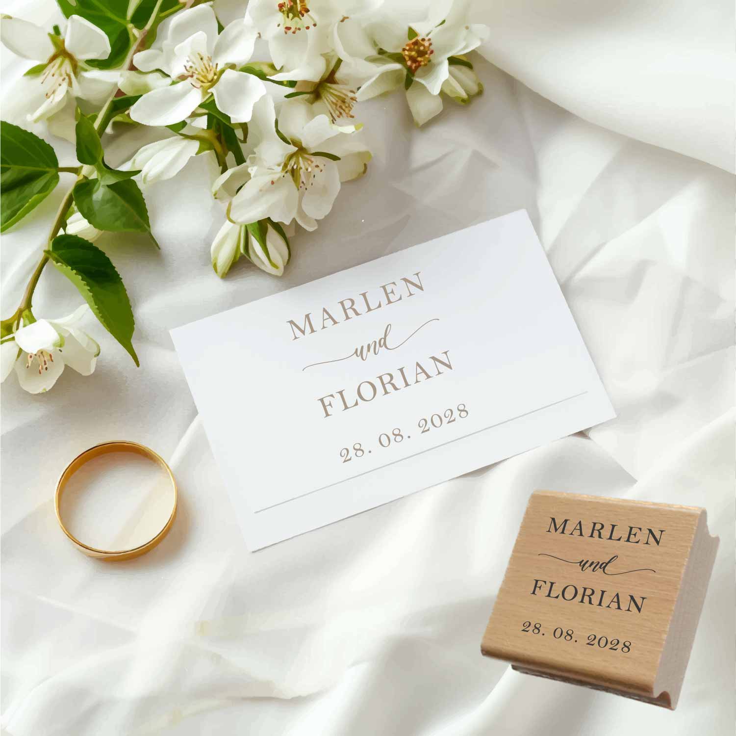 Personalisierter Hochzeits-STEMPEL "Marlen"