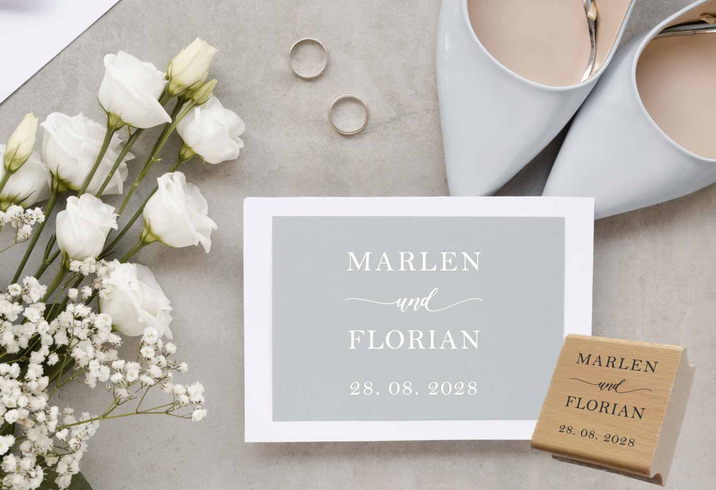 Personalisierter Hochzeits-STEMPEL "Marlen"