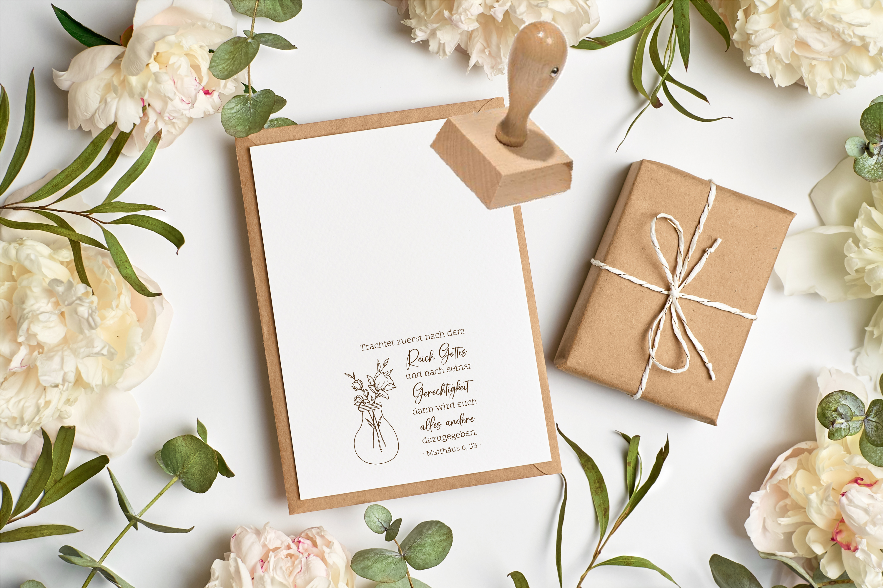 Bibelversstempel Trachtet zuerst nach dem Reich Gottes - Matthäus 6,33