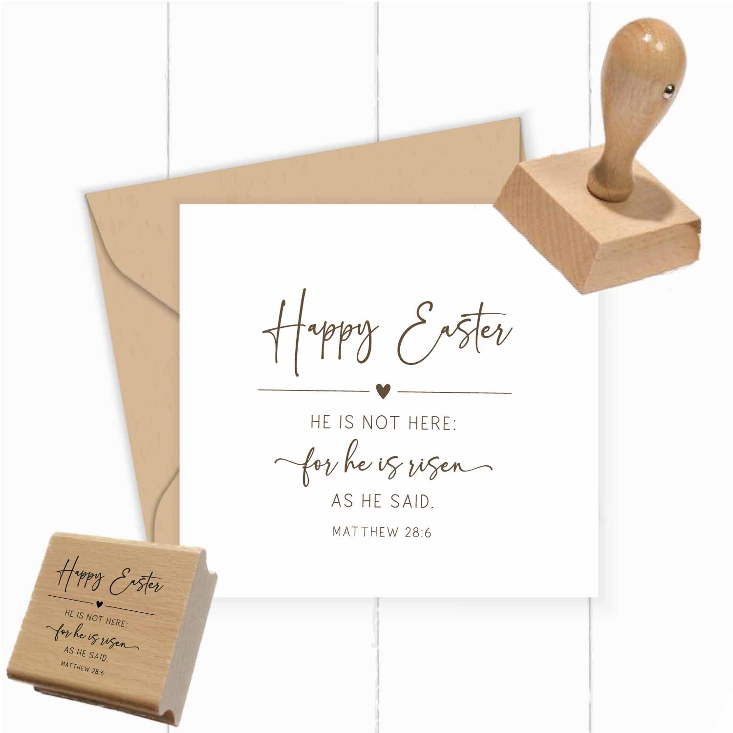 Happy Easter STEMPEL "He is not here: for he is risen" Matthew 28:6