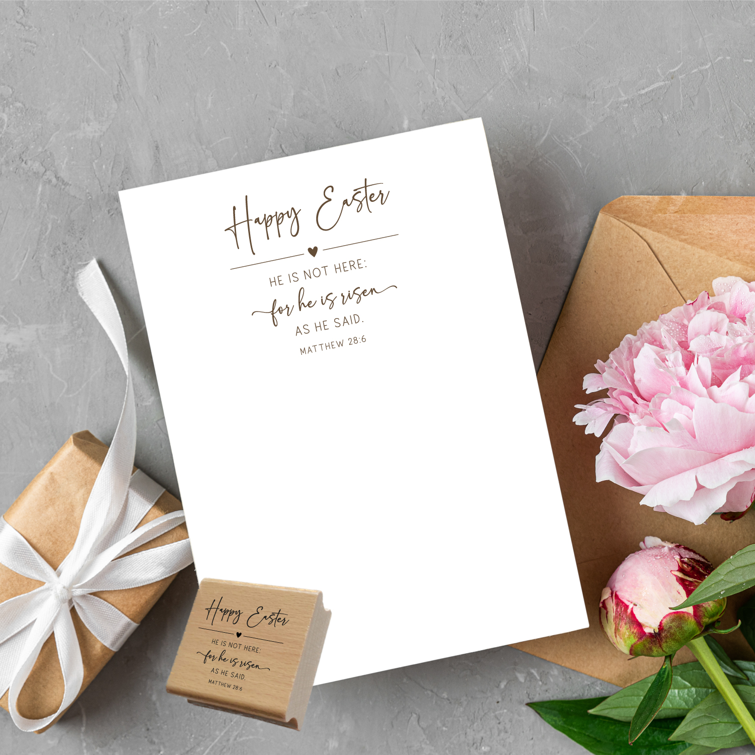 Happy Easter STEMPEL "He is not here: for he is risen" Matthew 28:6