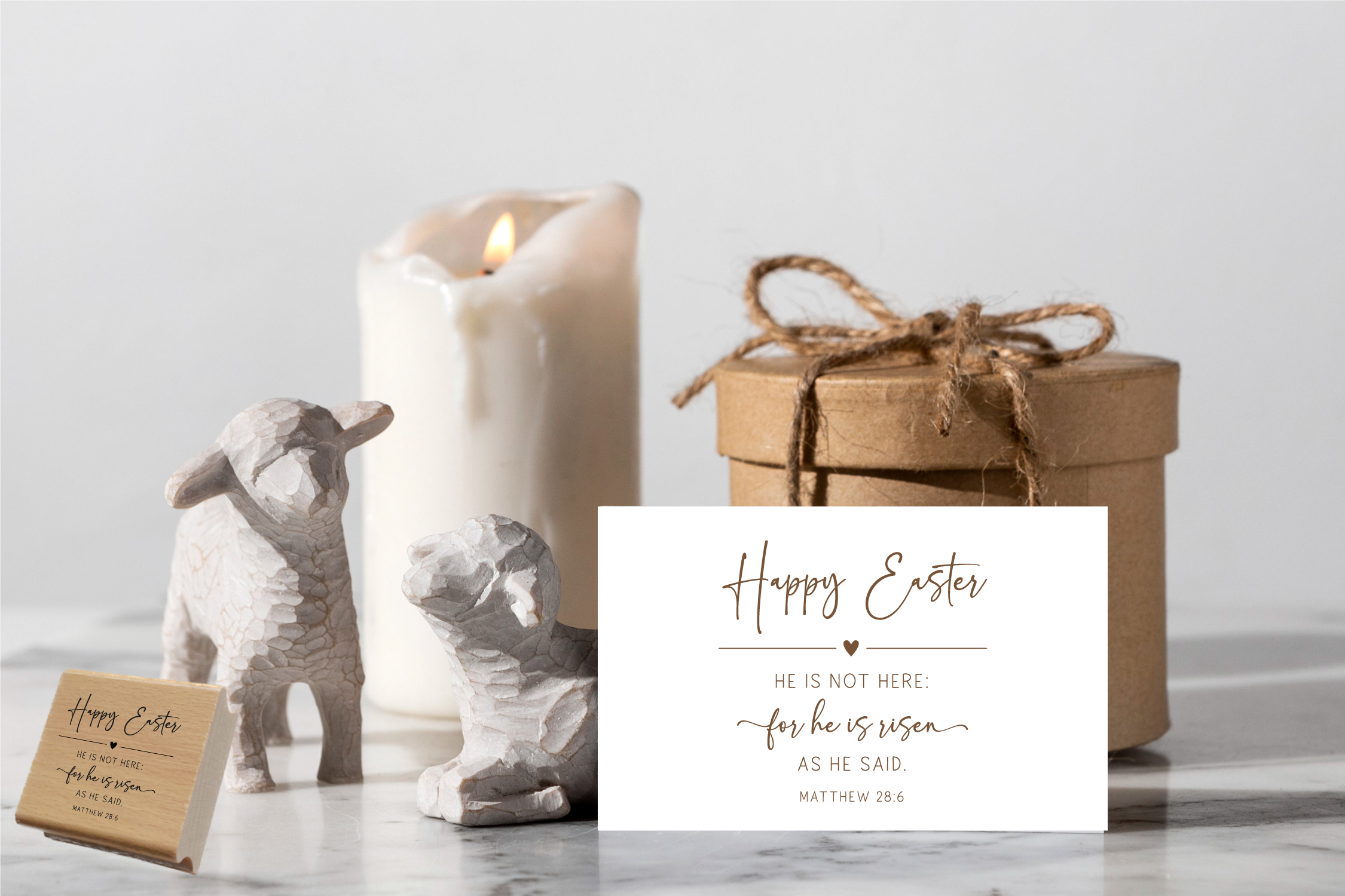 Happy Easter STEMPEL "He is not here: for he is risen" Matthew 28:6
