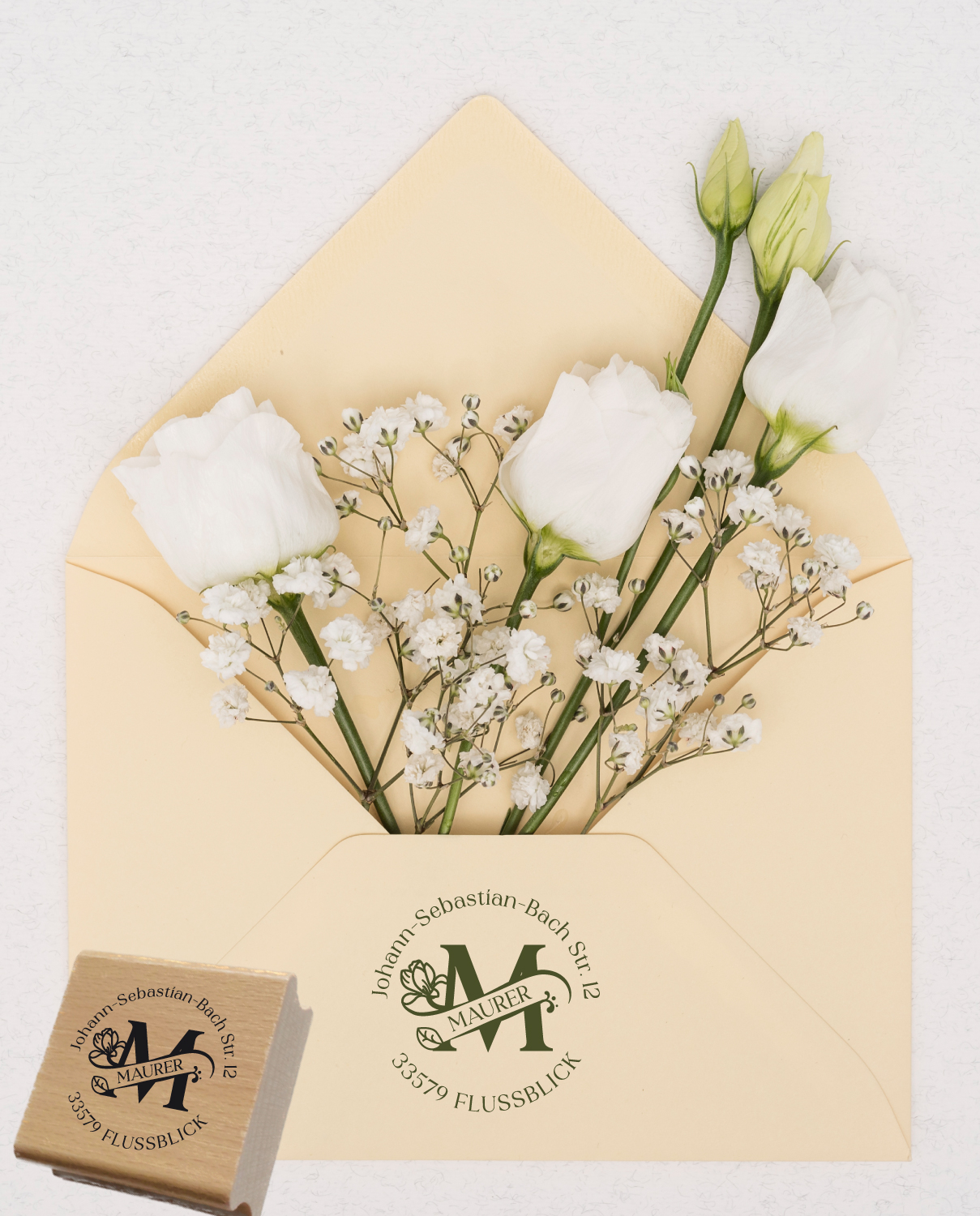 Personalisierter Adresstempel "Maurer" | 4–10 cm 