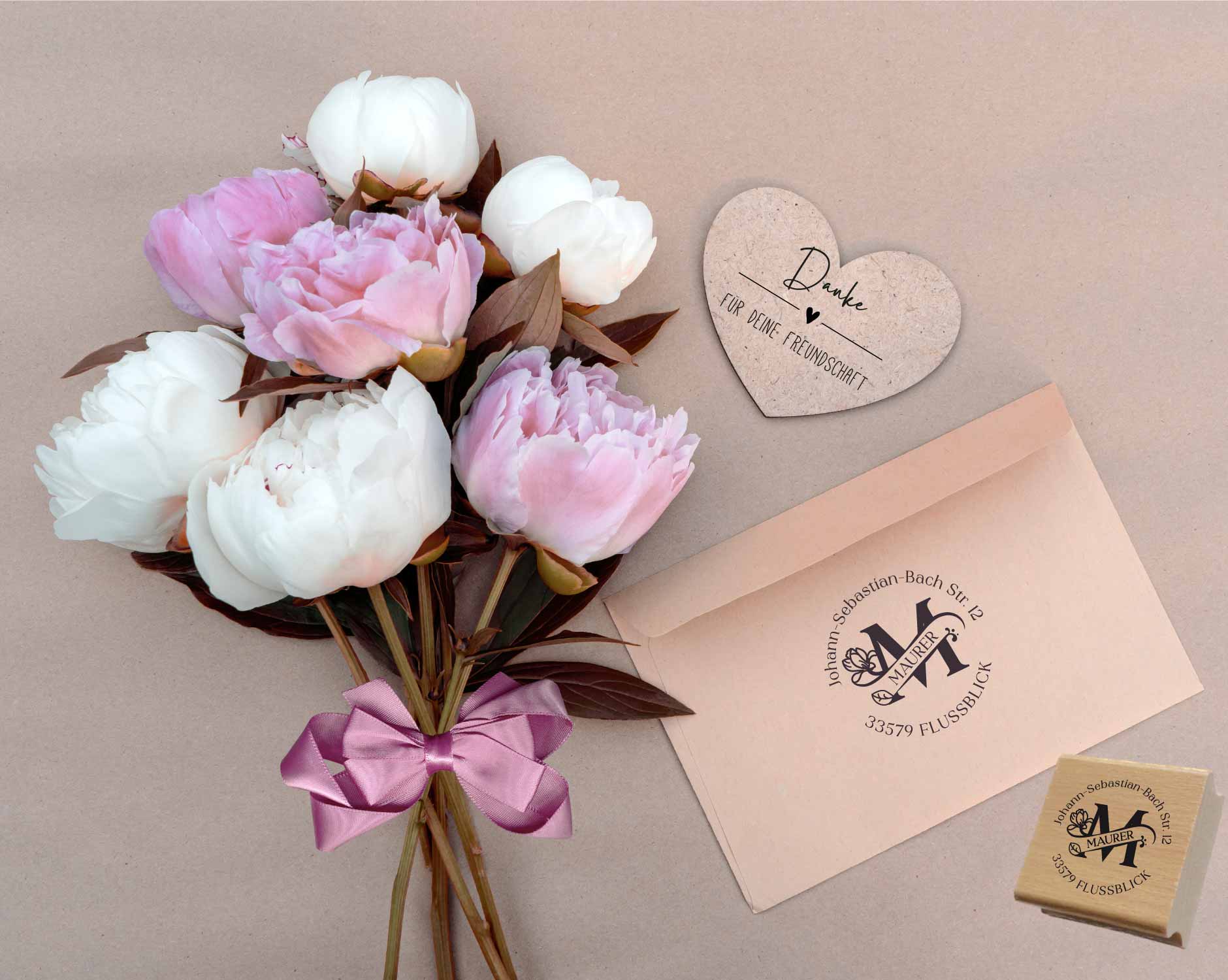 Personalisierter Adresstempel "Maurer" | 4–10 cm 