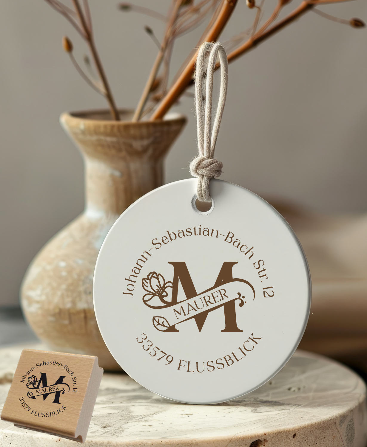 Personalisierter Adresstempel "Maurer" | 4–10 cm 