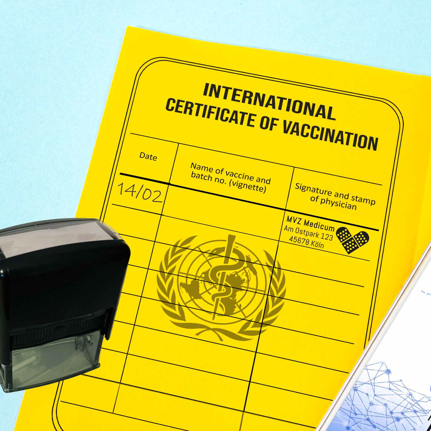 Praxisstempel | Arztstempel – passend für's Impfausweis-Feld