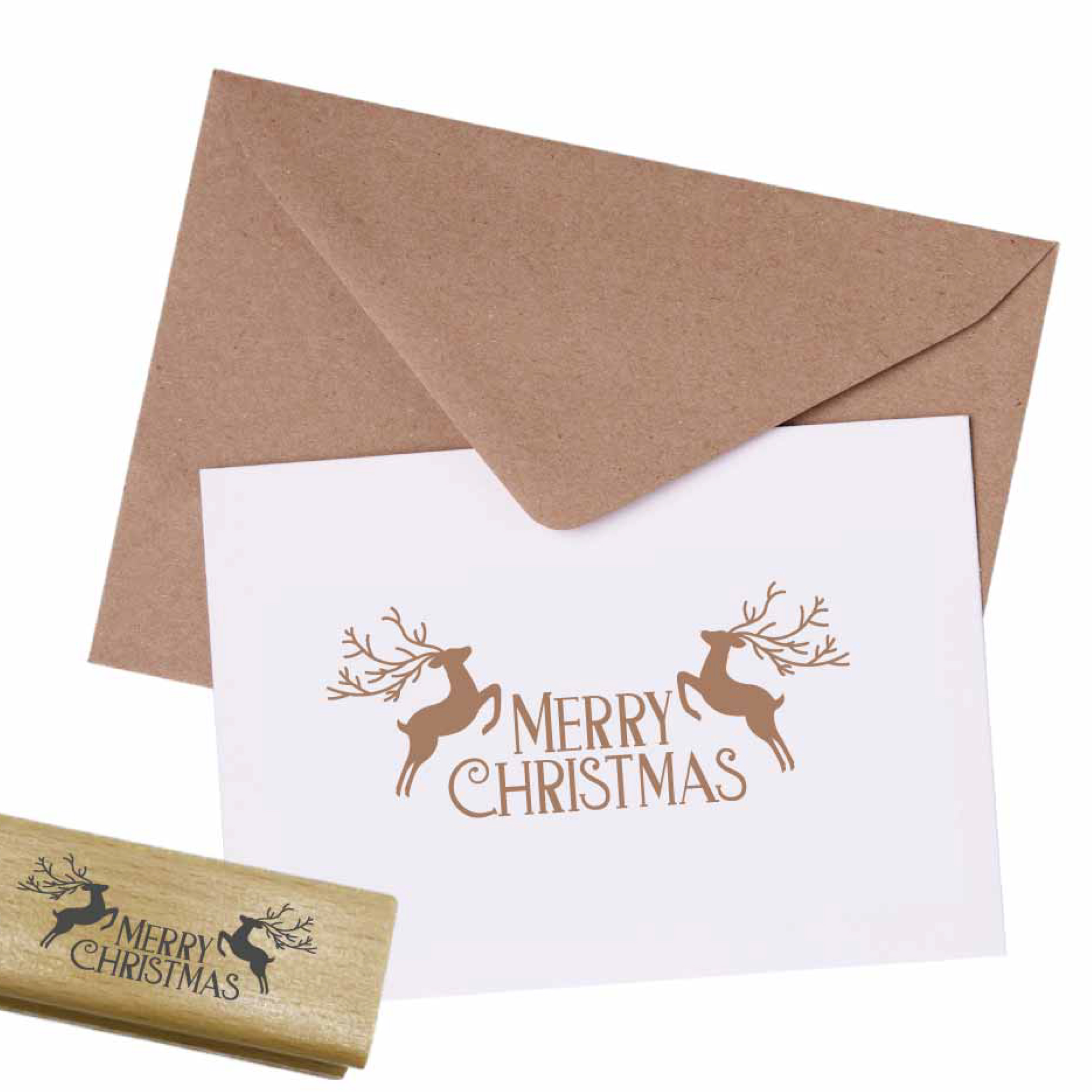 WInterstempel Merry Christmas Hirsche