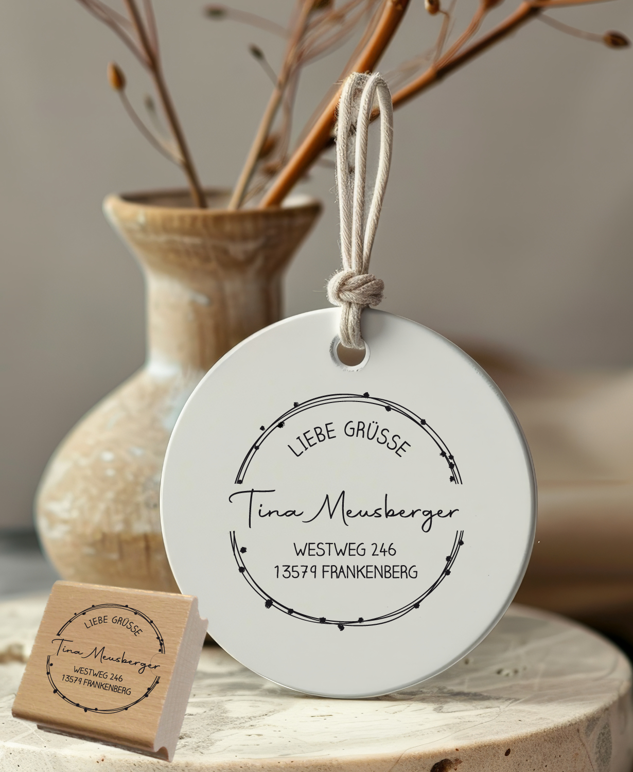 Personalisierter Adresstempel "Meusberger" | 4–10 cm 