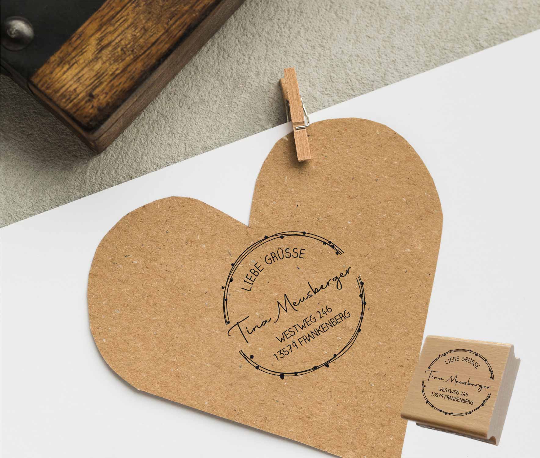 Personalisierter Adresstempel "Meusberger" | 4–10 cm 