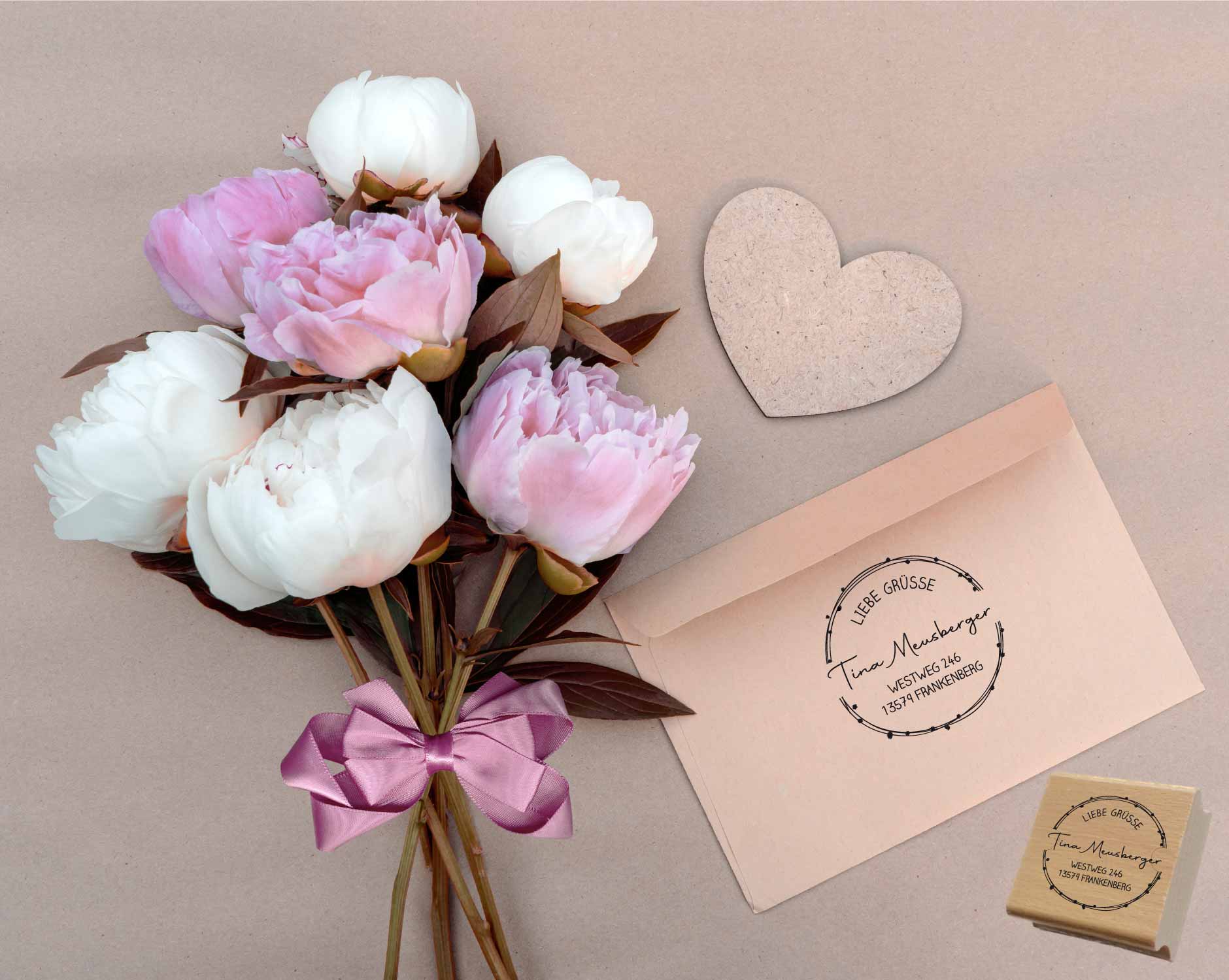 Personalisierter Adresstempel "Meusberger" | 4–10 cm 