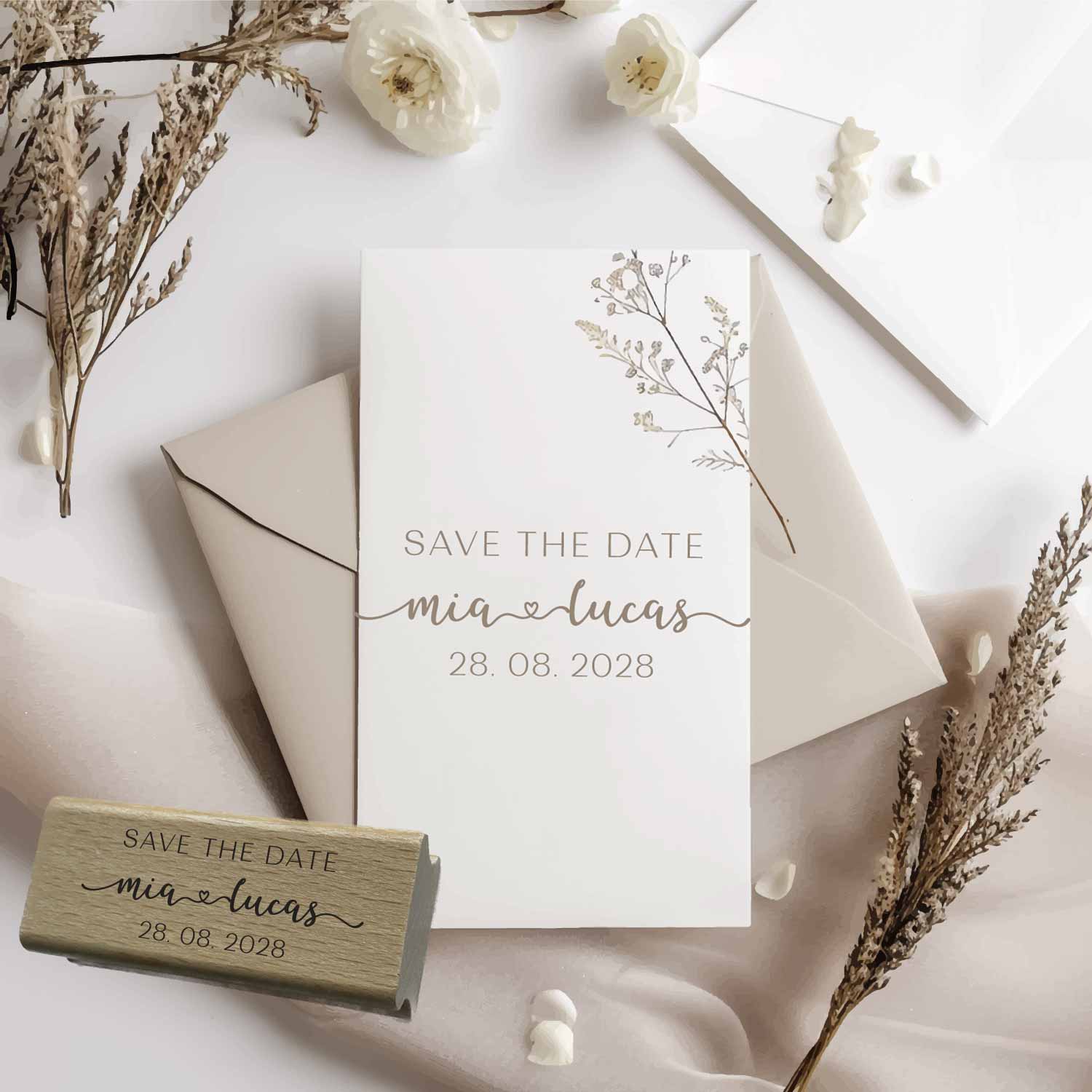 Personalisierter Hochzeits-STEMPEL "Mia"